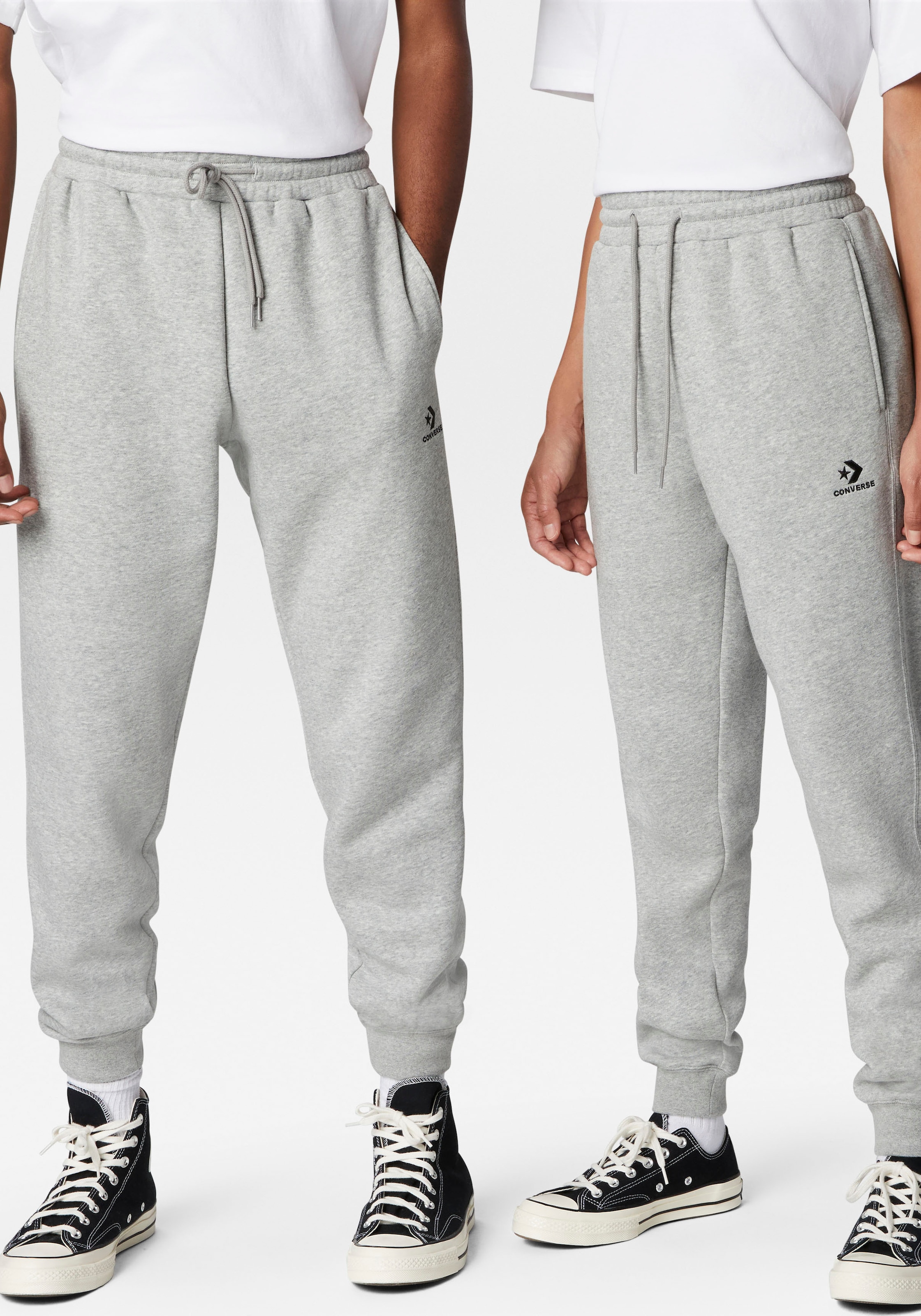 Converse Jogginghose "GO-TO EMBROIDERED STAR CHEVRON BRUSHED BACK FLEECE SWEATPANT" mit Eingrifftaschen, aus Baumwolle und Polyester