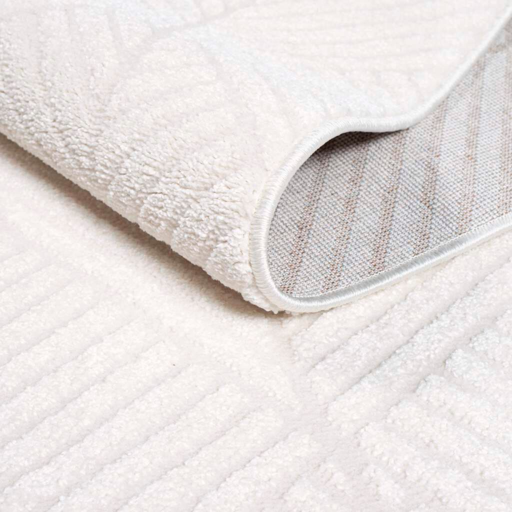 Carpet City Teppich »Friseé-Teppich FANCY 904«, rechteckig, 12 mm Höhe, Läufer, Kurzflor Wohnzimmer, florale 3D-Optik, für Schlafzimmer