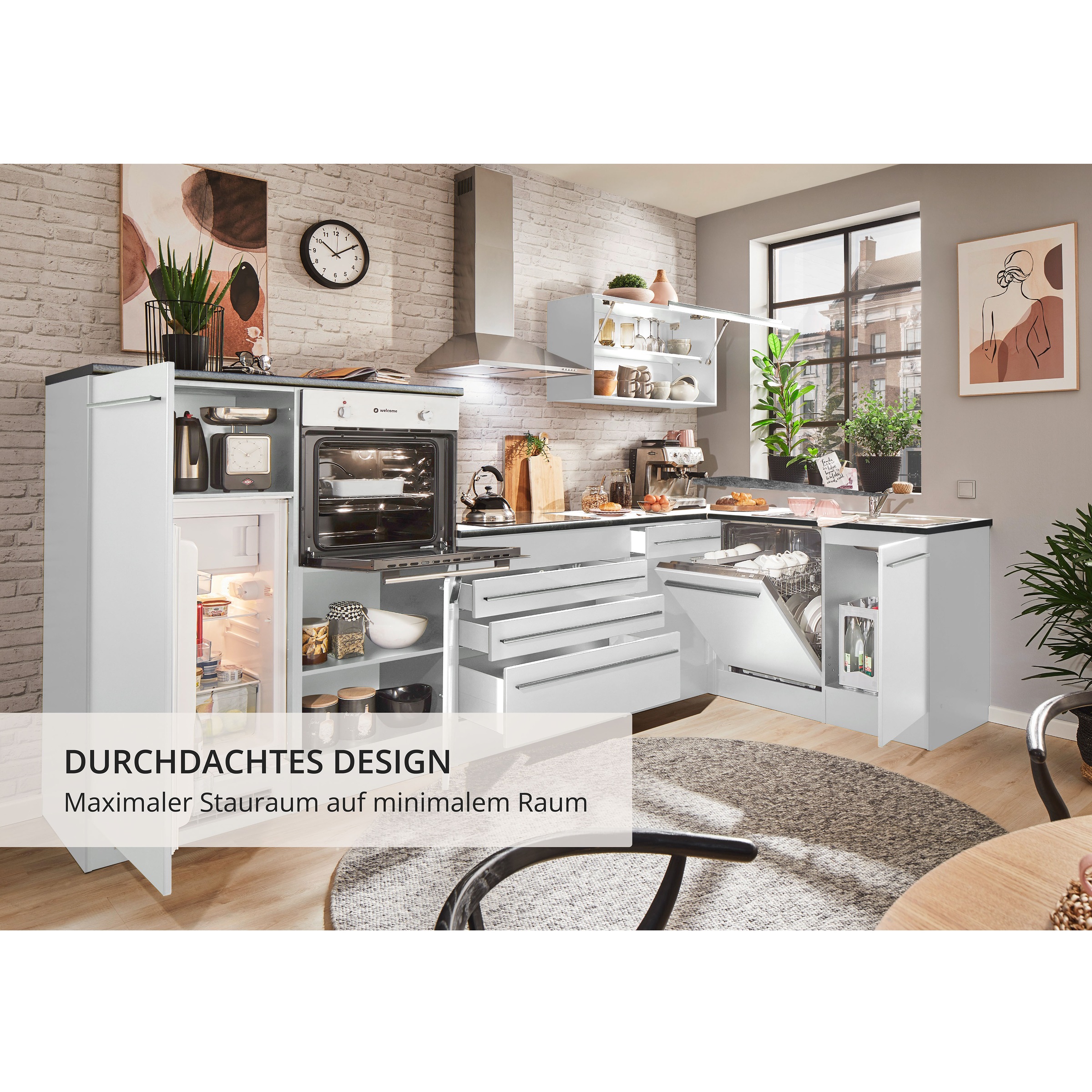 BASIC by Balculina Winkelküche »Jazz« Stellbreite 320/175 cm, wahlweise mit E-Geräten