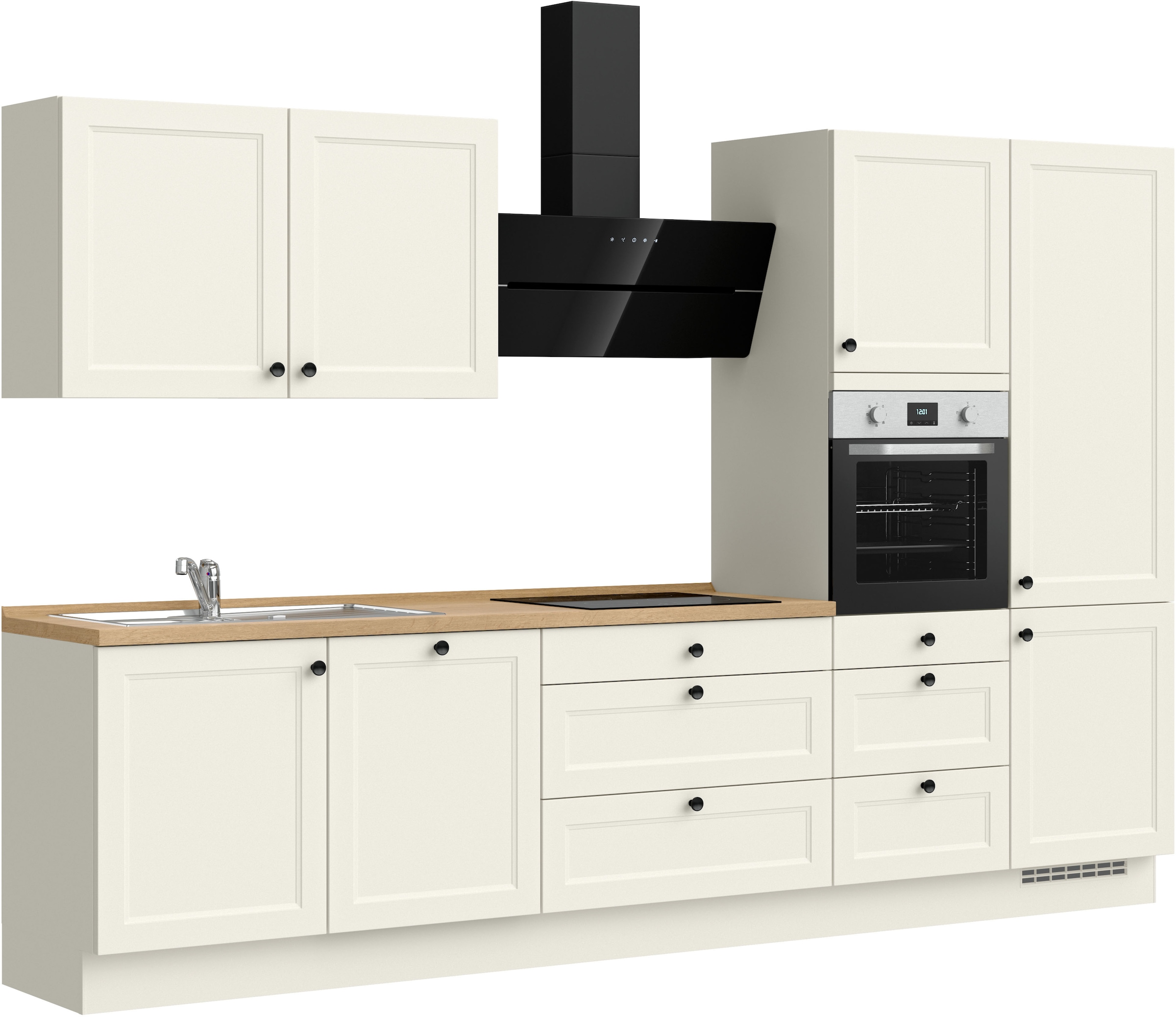 nobilia® Küchenzeile »"Cascada II"«, vormontiert, Ausrichtung wählbar, Breite 330 cm, wahlw. mit E-Geräten