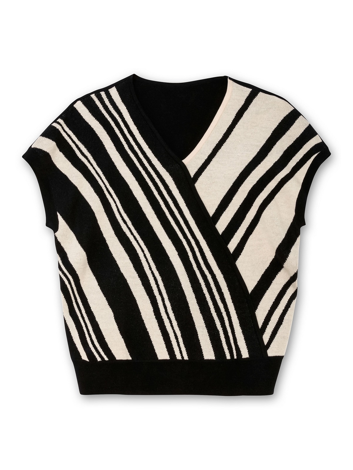 Sheego V-Ausschnitt-Pullover »Große Größen«, mit Jacquard-Streifen