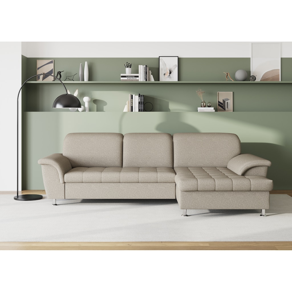 DOMO collection Ecksofa »Franzi Steppung im Sitzbereich B7T/H: 278/162/80 cm, Schlafsofa«