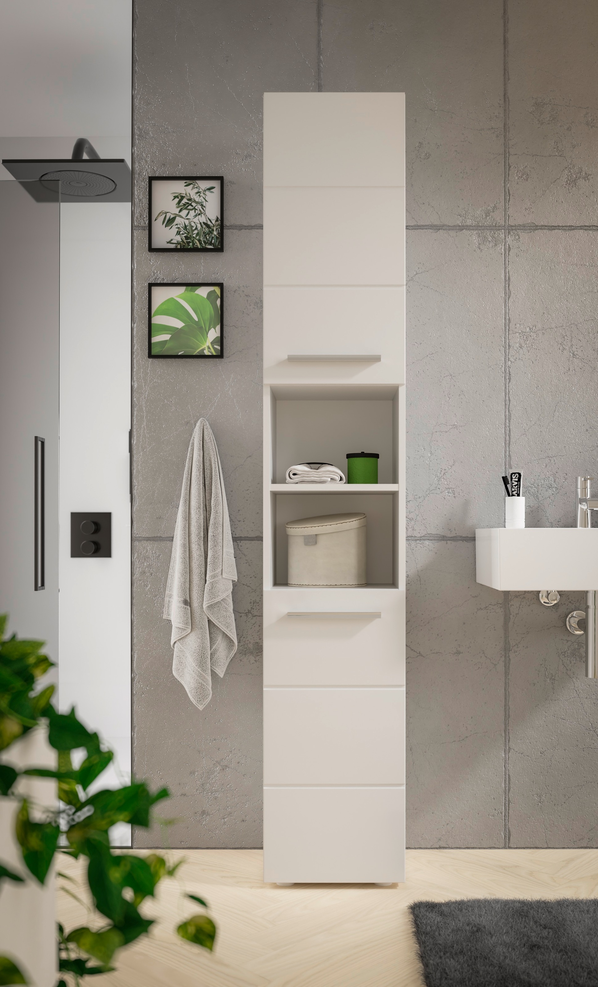 BASIC by Balculina Hochschrank "Mandi" 1 Stk. tlg. Breite 34cm, hochglanz F günstig online kaufen