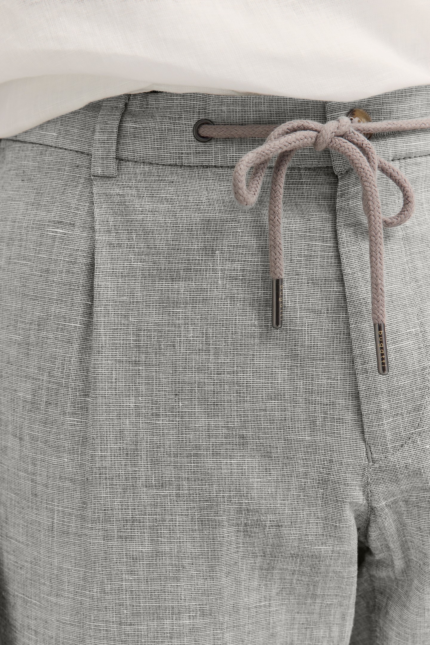 bugatti Bundfaltenhose, mit Baumwoll-Leinen-Mix