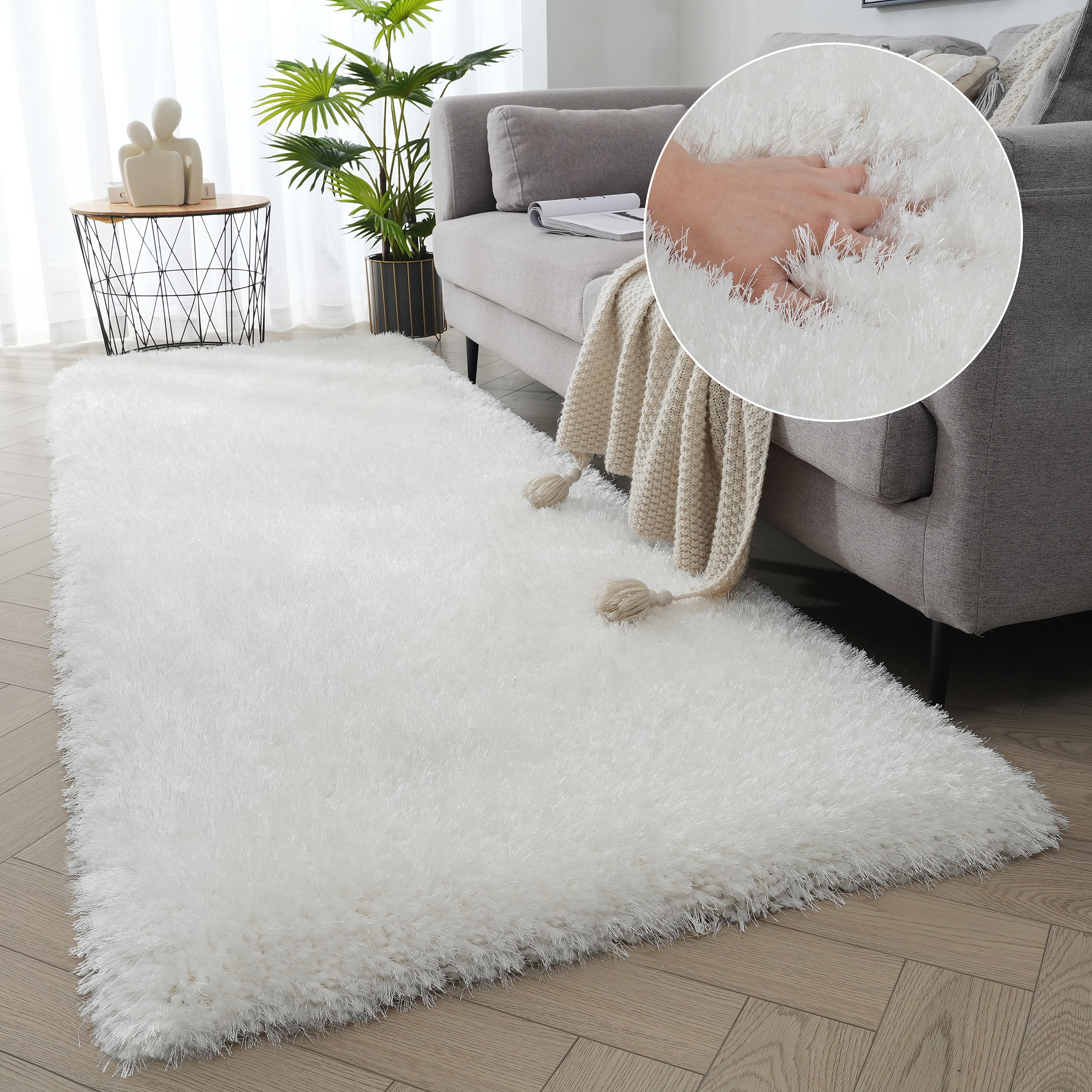 OTTO home Hochflor-Teppich "Micro exclusiv Teppich, sehr hoher Flor, weich durch Mikrofaser" rechteckig 78 mm Höhe sehr weich, flauschig, uni, Wohnzimmer, Schlafzimmer
