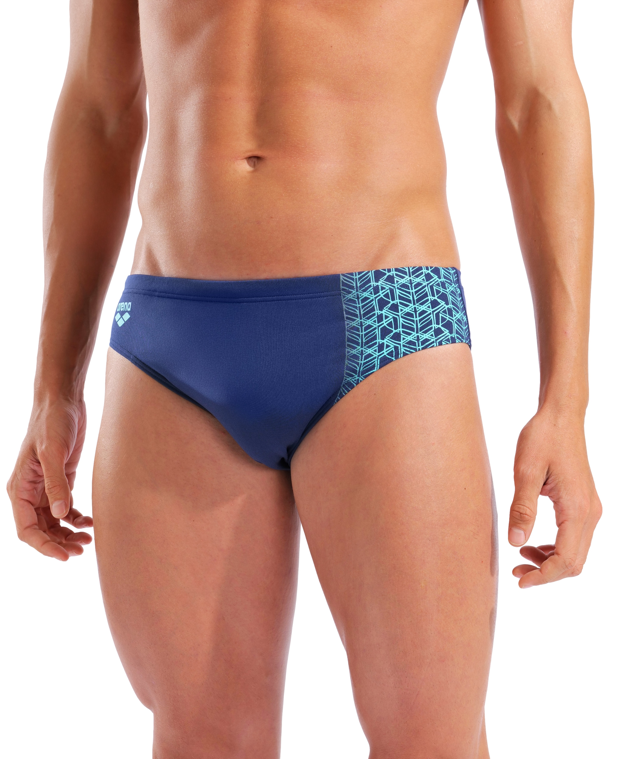 Arena Herren Navy Water Badehose "M Logo Swim Briefs" Performance Schnittform Mit Innenliegendem Kordelzug von Baur