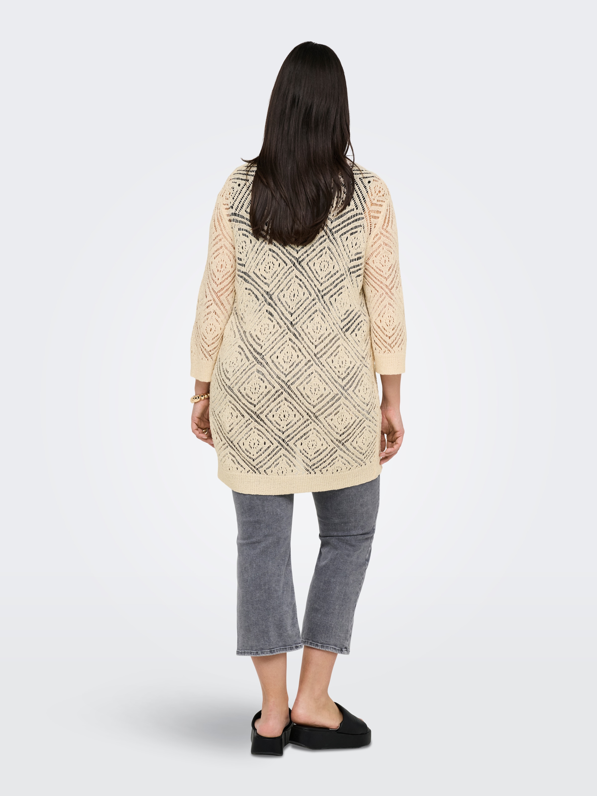 ONLY CARMAKOMA Strickjacke »CARWISTY 3/4 SL OPEN CARDIGAN KNT«