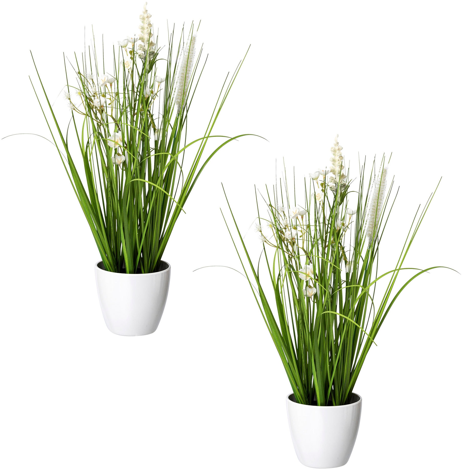 Creativ green Kunstgras »Blüten-Gras-Mix«, BAUR Kunststoffschale | kaufen weißer in