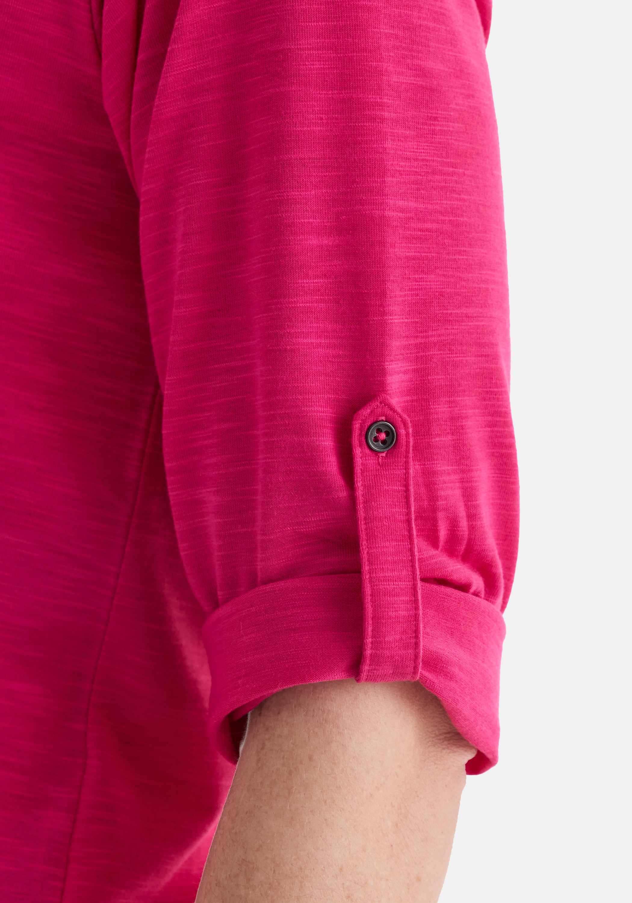 STOOKER WOMEN 3/4-Arm-Shirt »MARIE T-Shirt 3/4 - Arm« Regular Fit Slub Yarn Baumwolle Henley Shirt Knopfleiste für Damen
