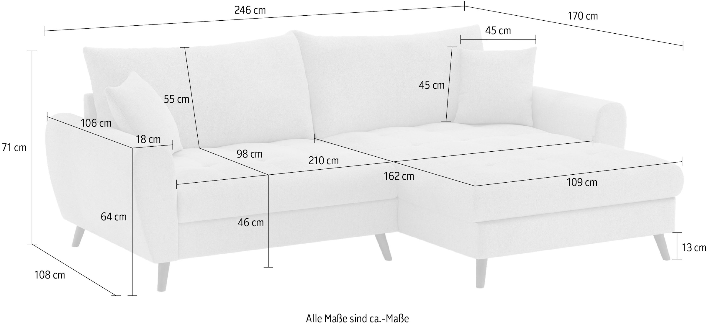 Mr. Couch Ecksofa »Blackburn II, L-Form«, Mit Kaltschaumpolsterung bis 140 kg belastbar