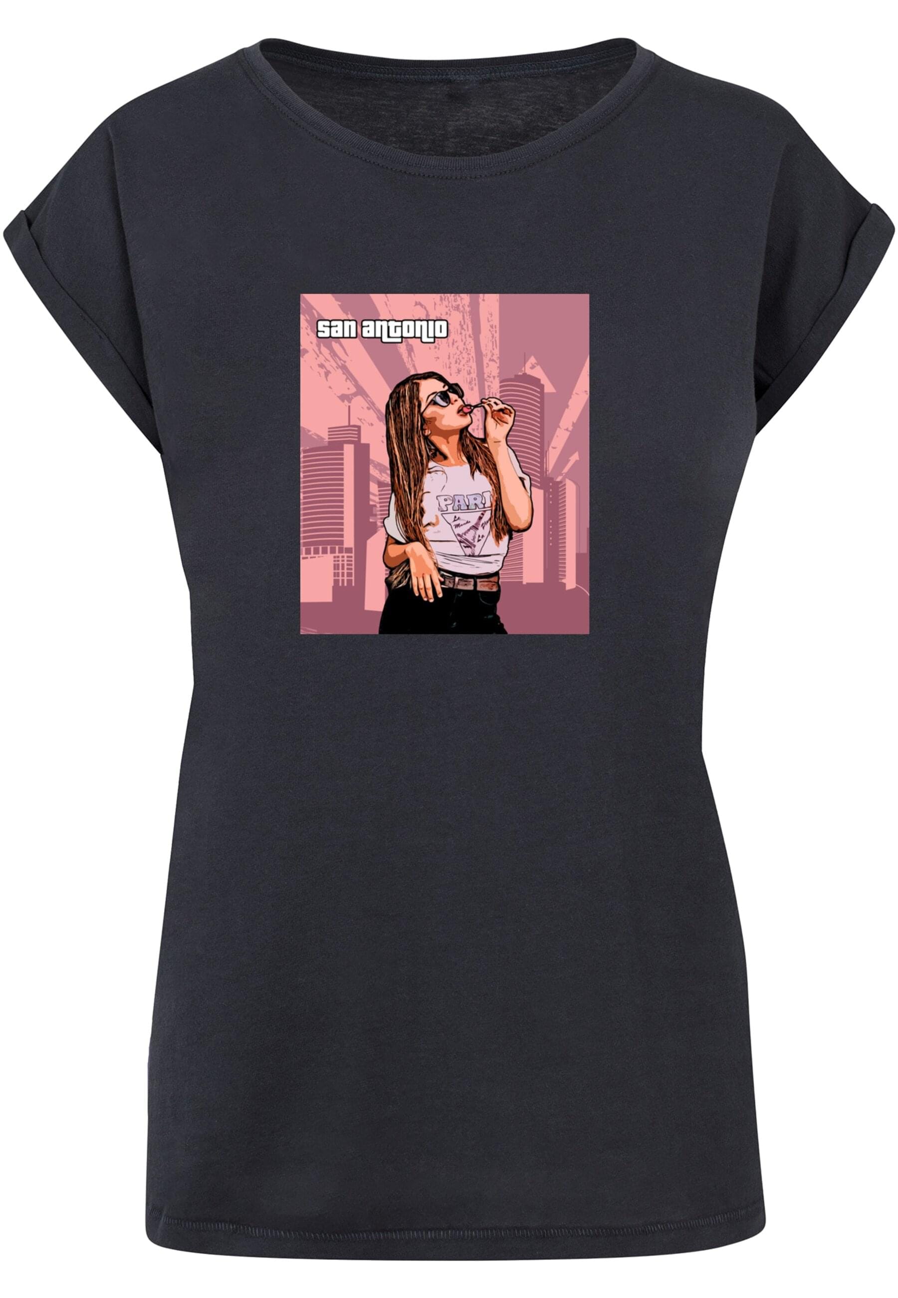 Merchcode T-Shirt "Merchcode Damen Ladies Grand - San Antonio Extended Shou günstig online kaufen