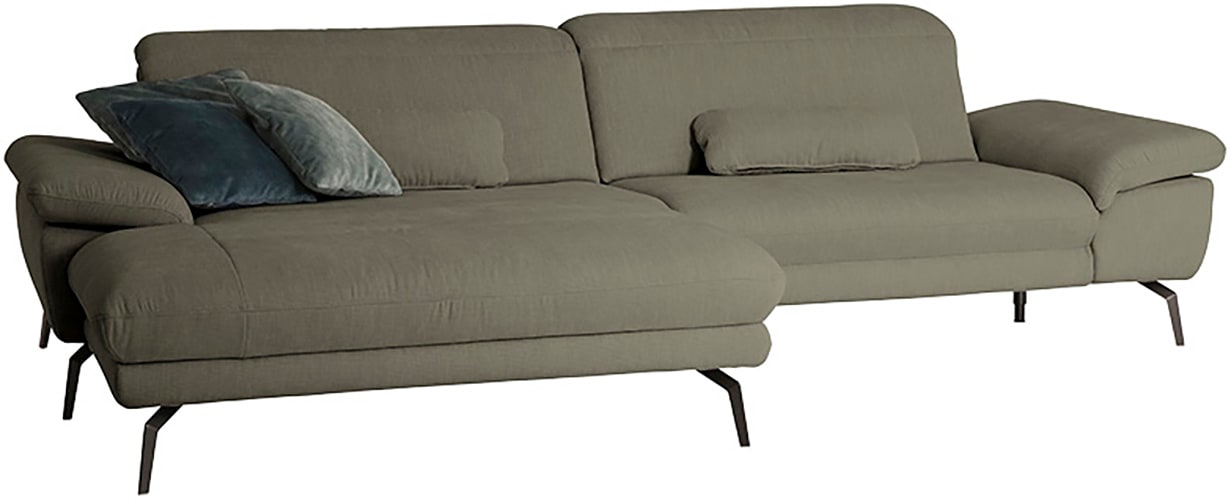 Die PlanBar Ecksofa "MP-IN22025 L-Form" mit Kopfteilverstellung, wahlweise mit motorischem Canape