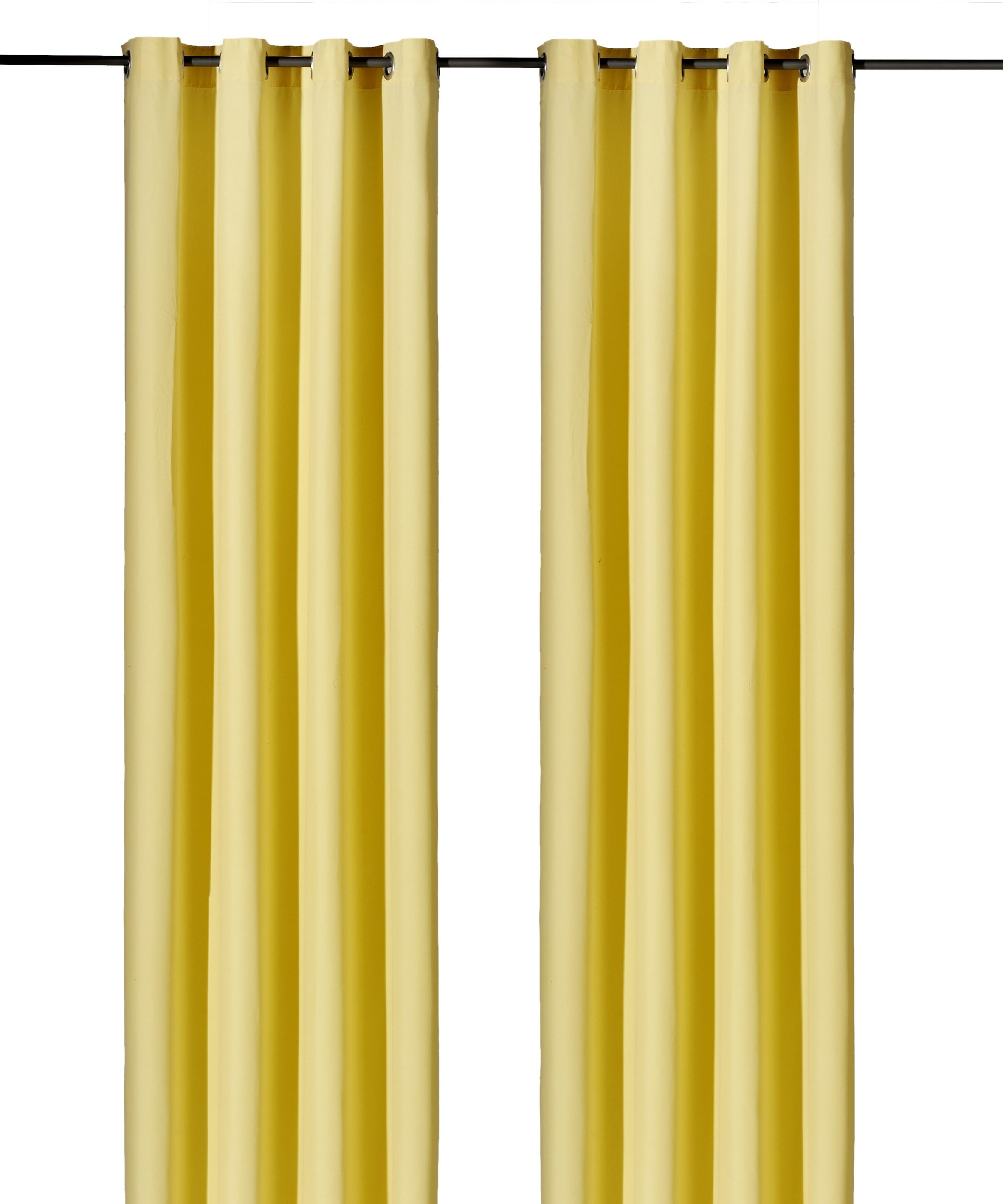 Vorhang WECKBRODT, B:140cm H:245cm, gelb, Satin, Polyester, Badezimmer, Gardinen, "Vito", Microvelour, blickdicht, Unifarben, Gardine, Store