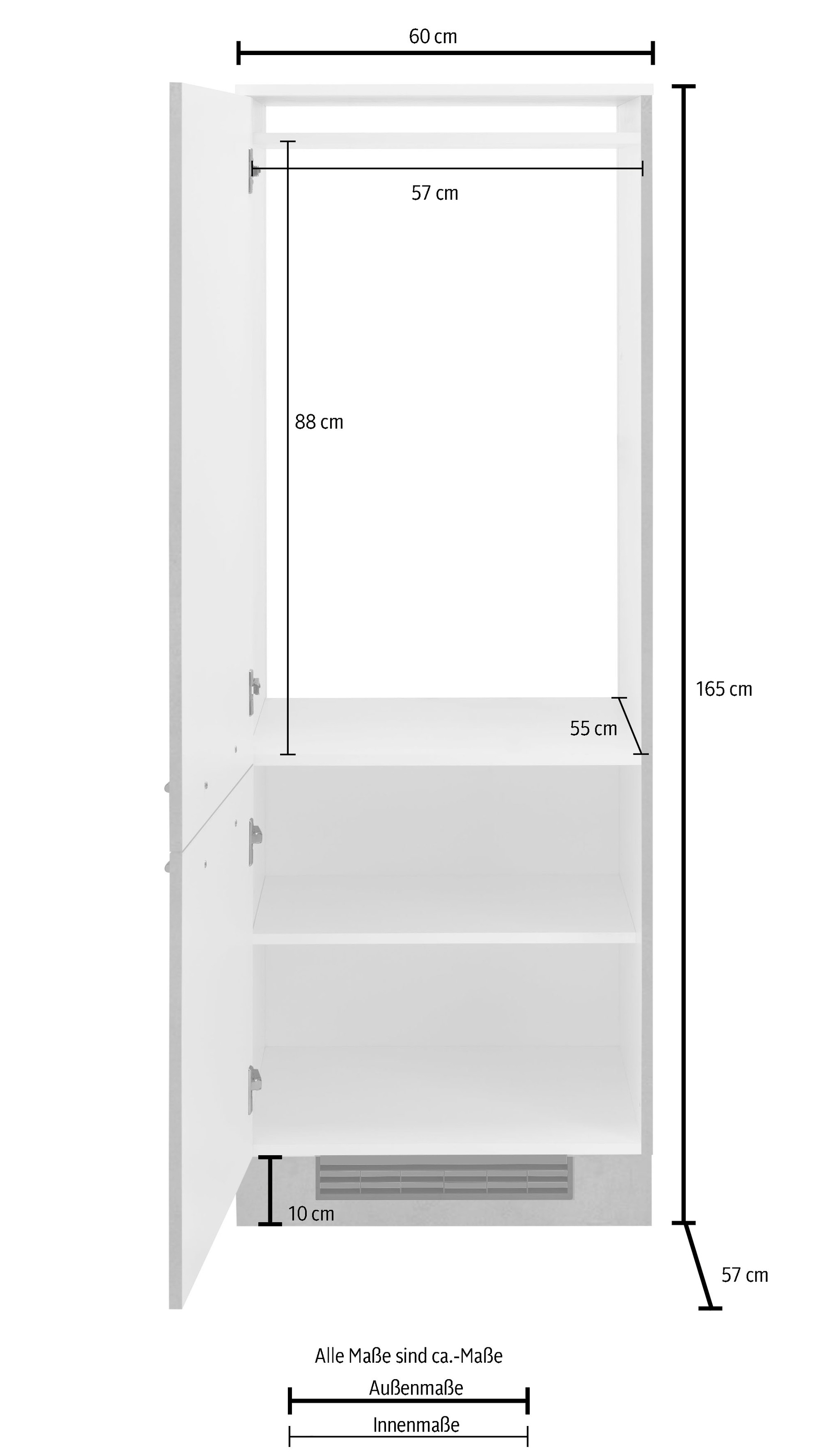 wiho Küchen Kühlumbauschrank »Flexi2«