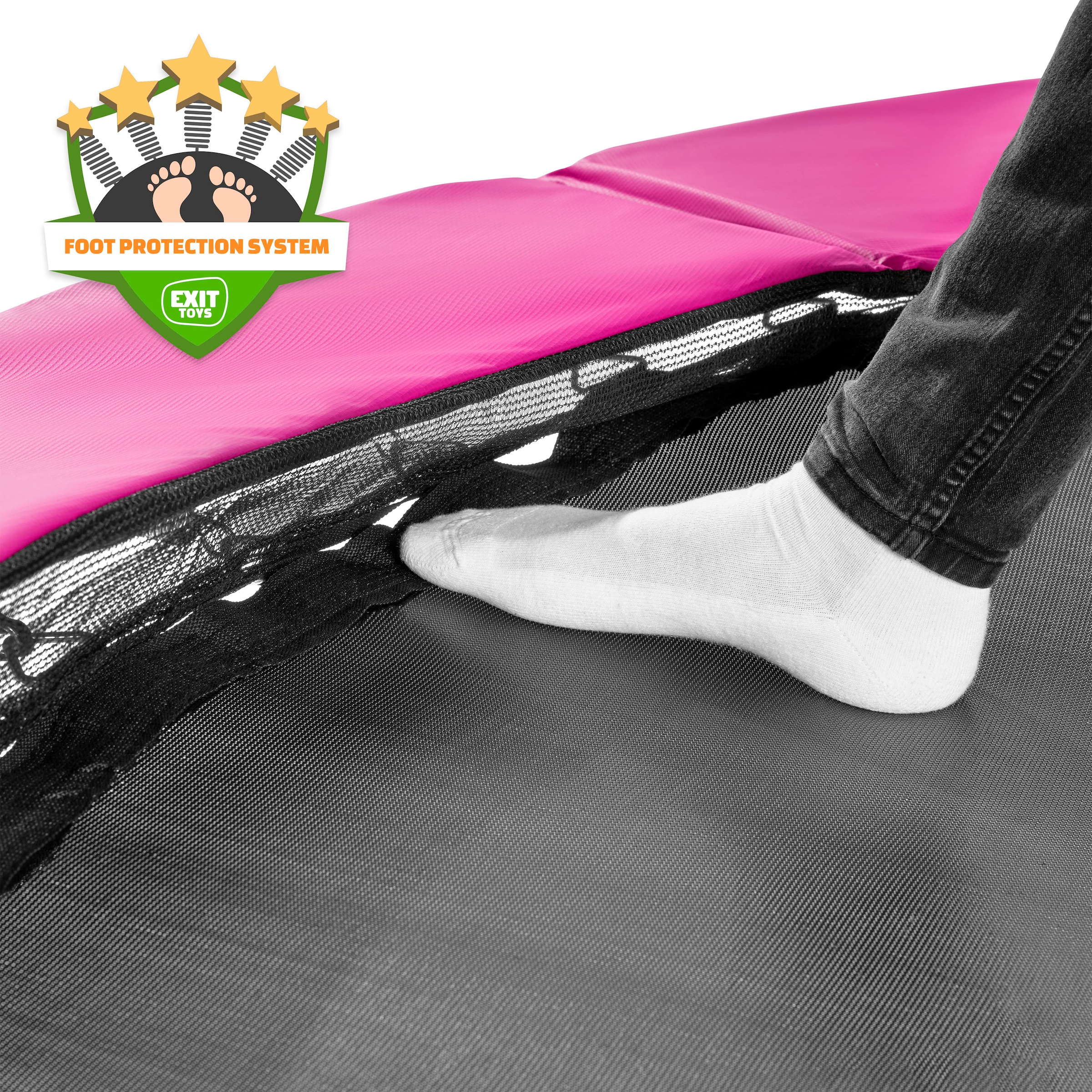 EXIT Gartentrampolin »Silhouette, rosa«, mit Sicherheitsnetz