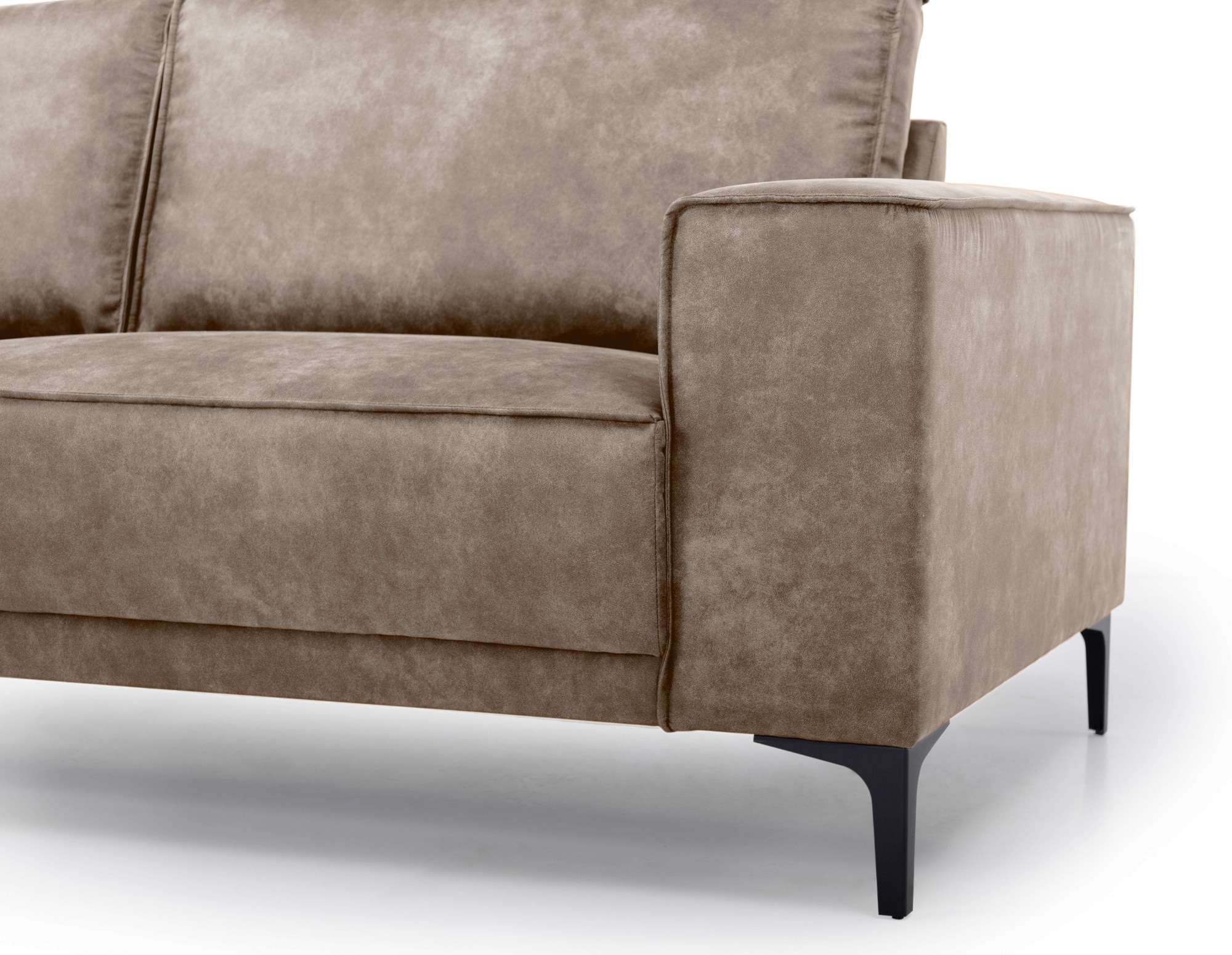 Places of Style Wohnlandschaft »XXL Sofa Oland, Struktur, Flachgewebe, Luxus-Microfaser, Boucle«, U-Form, 342 cm, Wellenunterfederung, Skandi-Design, Metallfüße