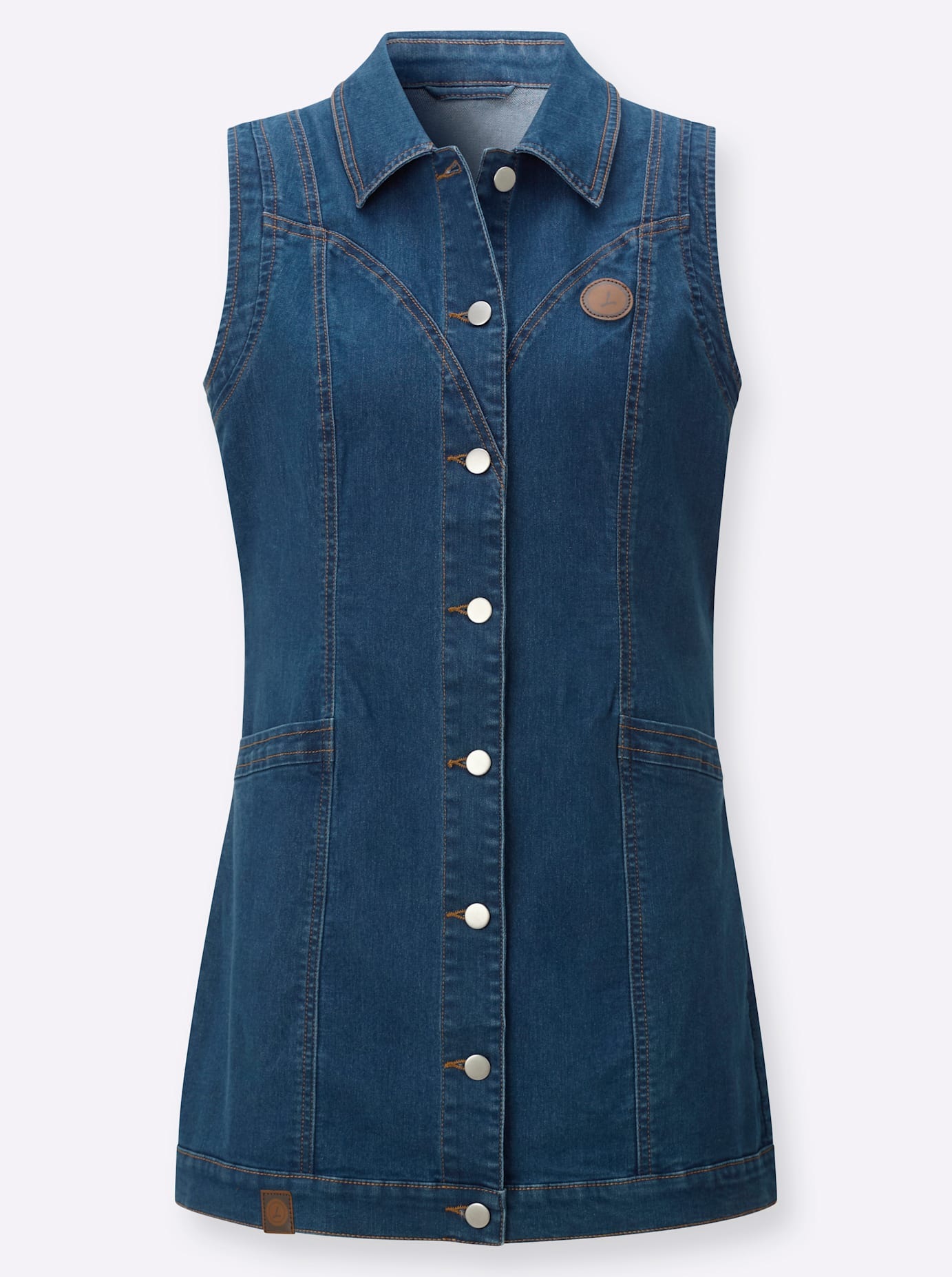 Jeansweste CASUAL LOOKS, Damen, Gr. 36, blau, stone, washed, 81% Baumwolle, 17% Polyester, 2% Elasthan, unifarben, Westen 3