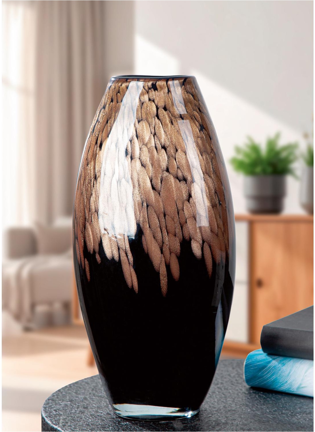 GILDE Tischvase »Glass Art, Vase, "Lemark", Glas, schwarz« Vase, Lemark, Dekovase, Design, Elegant, Modern, Trend, Hingucker