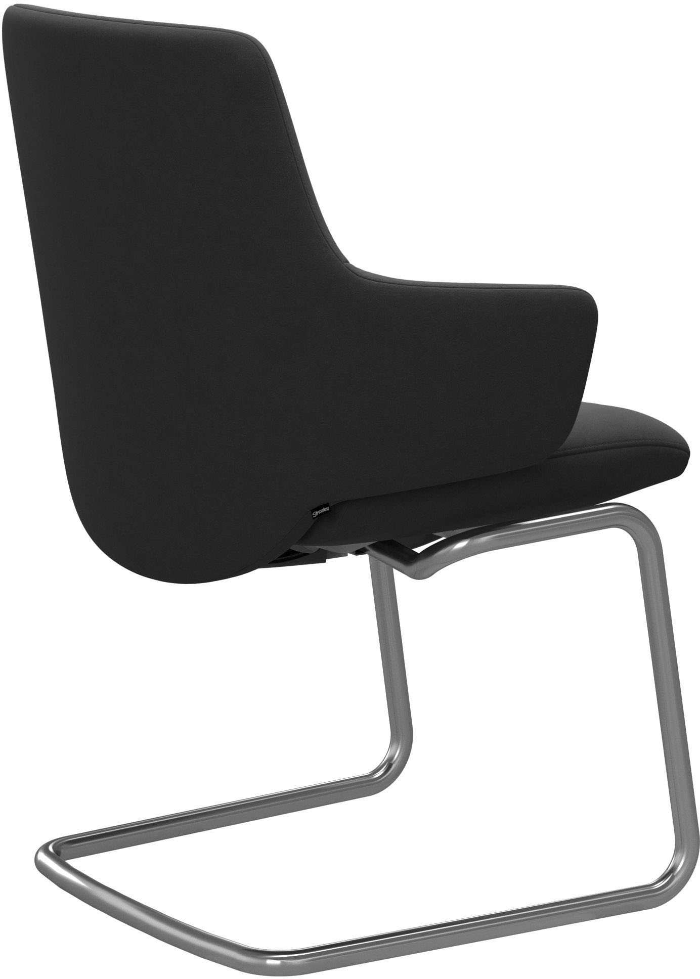 Stressless® Polsterstuhl »Laurel«, Microfaser DINAMICA, Low Back mit Armlehne, Größe L, mit Beinen aus Stahl in Chrom glänzend