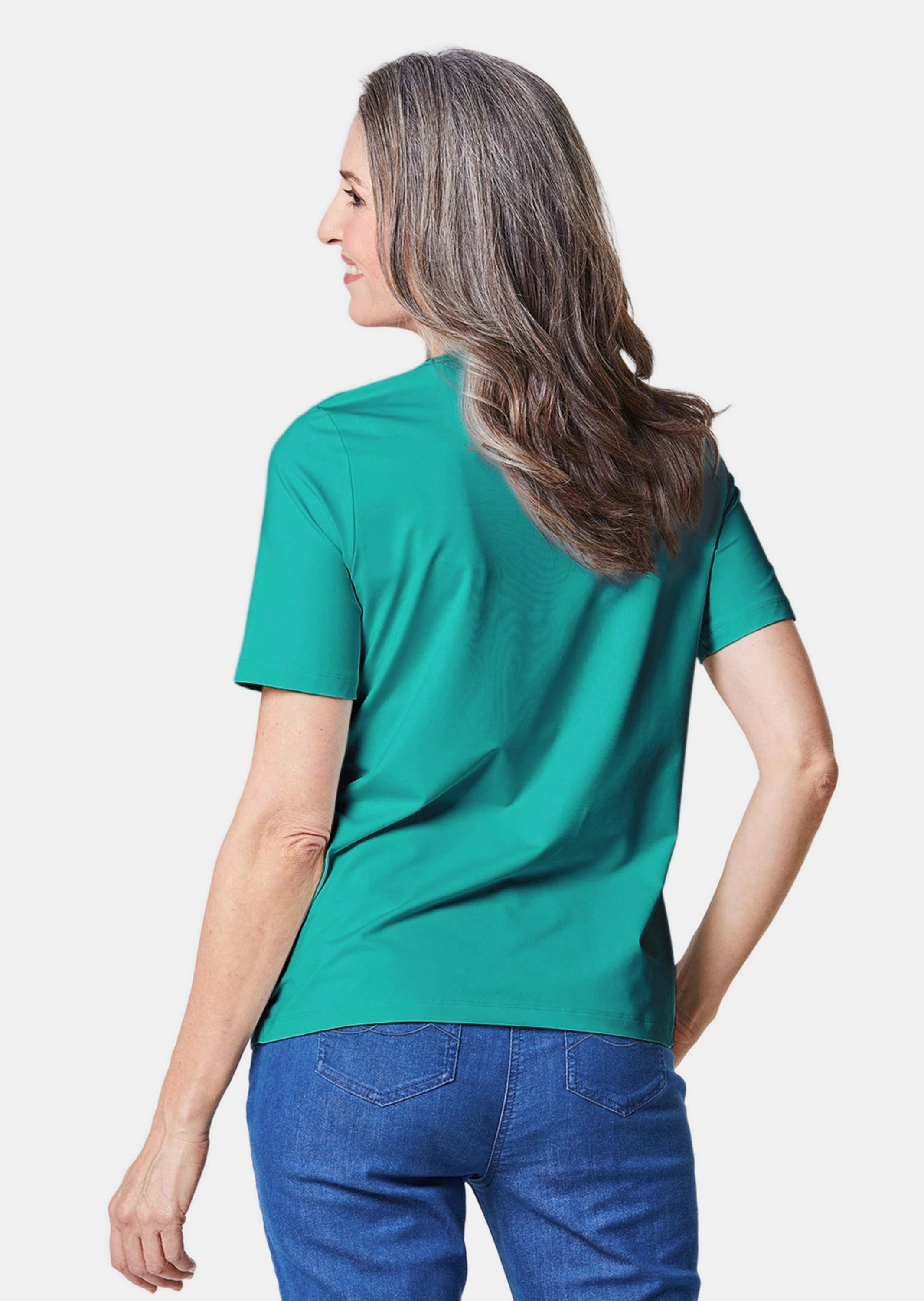 GOLDNER Langarm-Poloshirt »Kurzgröße Gepflegtes Shirt in formstabiler Ware«