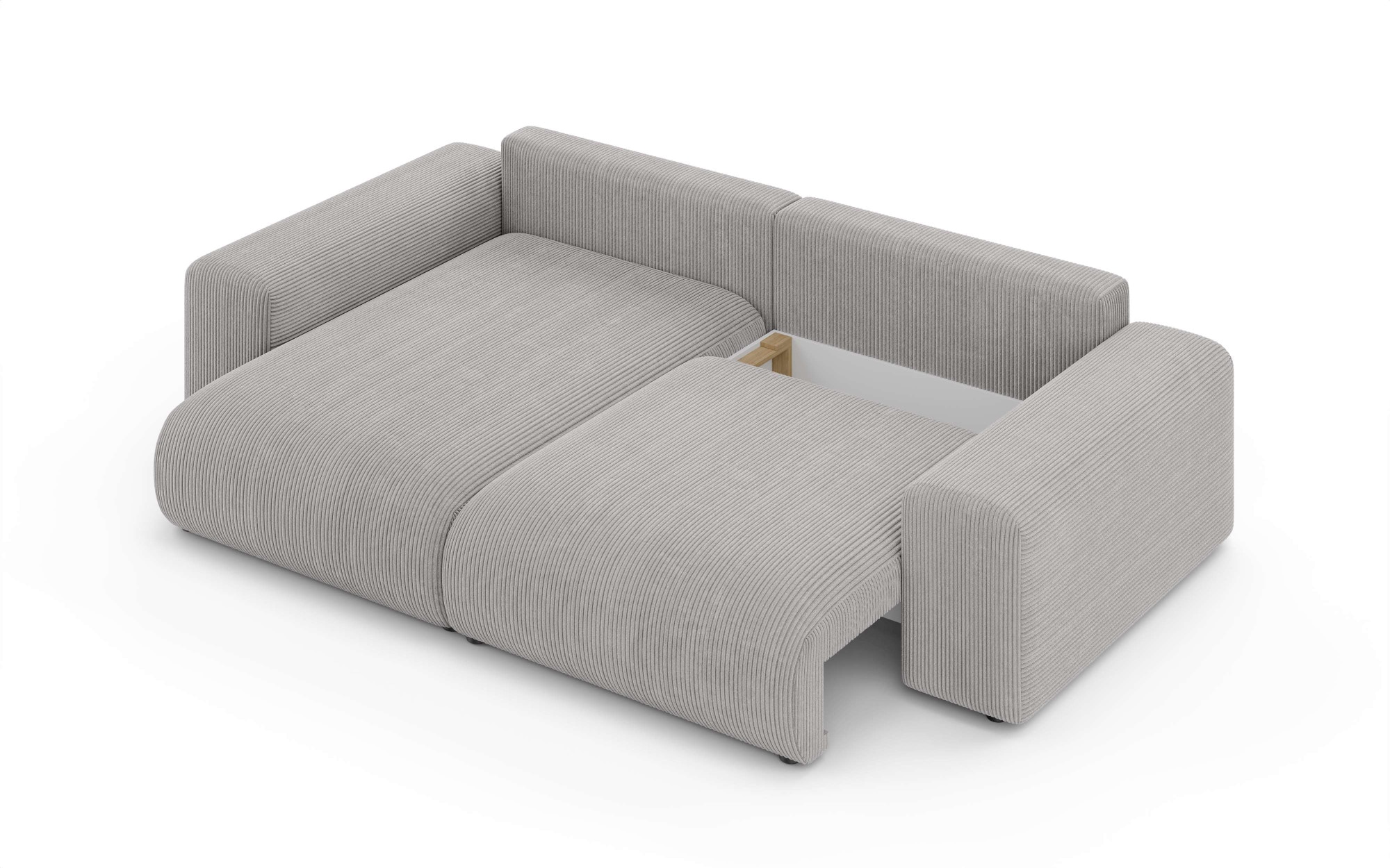 Home affaire Ecksofa »LAKESIDE mit Bettfunktion und Bettkasten, B/T/H 257/166/84 cm«, L-Form, Recamiere beidseitig montierbar, Wellenunterfederung