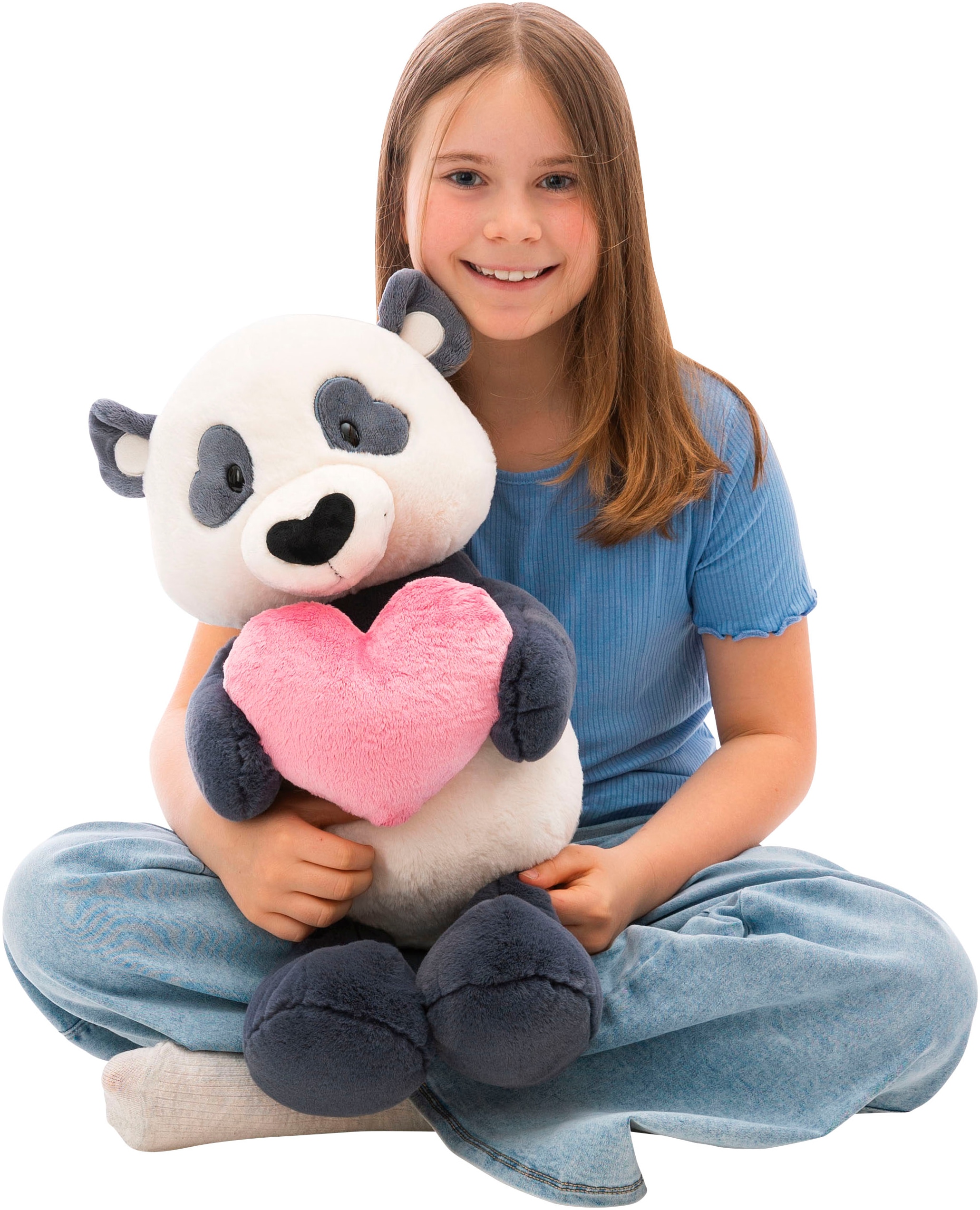 Nici Kuscheltier »Love Panda mit Herz, 50 cm schlenkernd« schlenkernd; enthält recyceltes Material