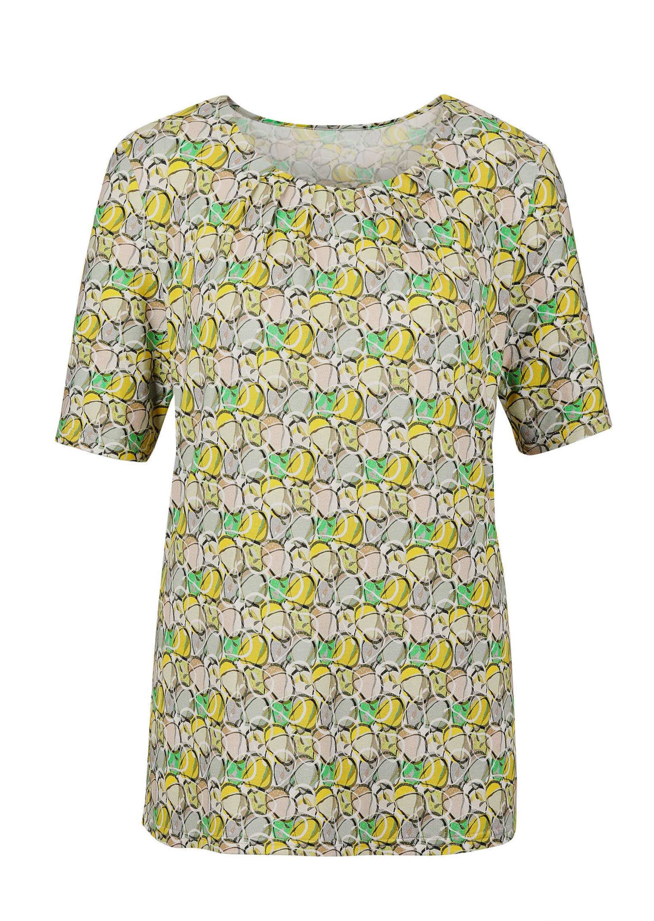 GOLDNER Print-Shirt "Kurzgröße Multicolor-Shirt mit Halbarm, Rundhalsausschnitt" Ohne