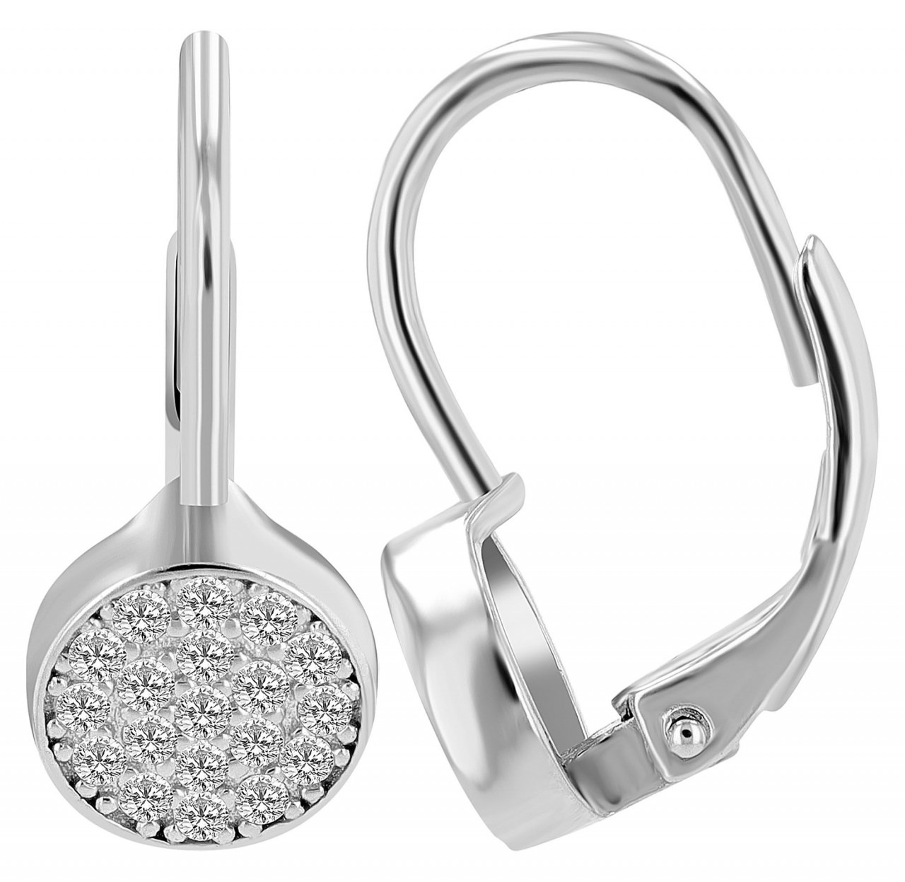 Adelia´s Paar Ohrhänger »Damen Ohrhänger aus 925 Sterling Silber und Zirkonia Ø 16 mm«