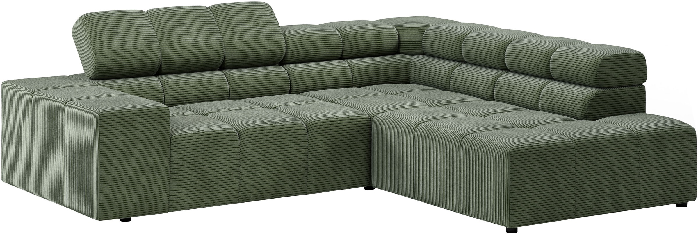 INOSIGN Ecksofa »Ancona, incl. Kopfteilverstellung + 3 Zierkissen, L-Form, bequem«, wahlw. motorische Sitztiefenverstellung, B/T 249/215 cm