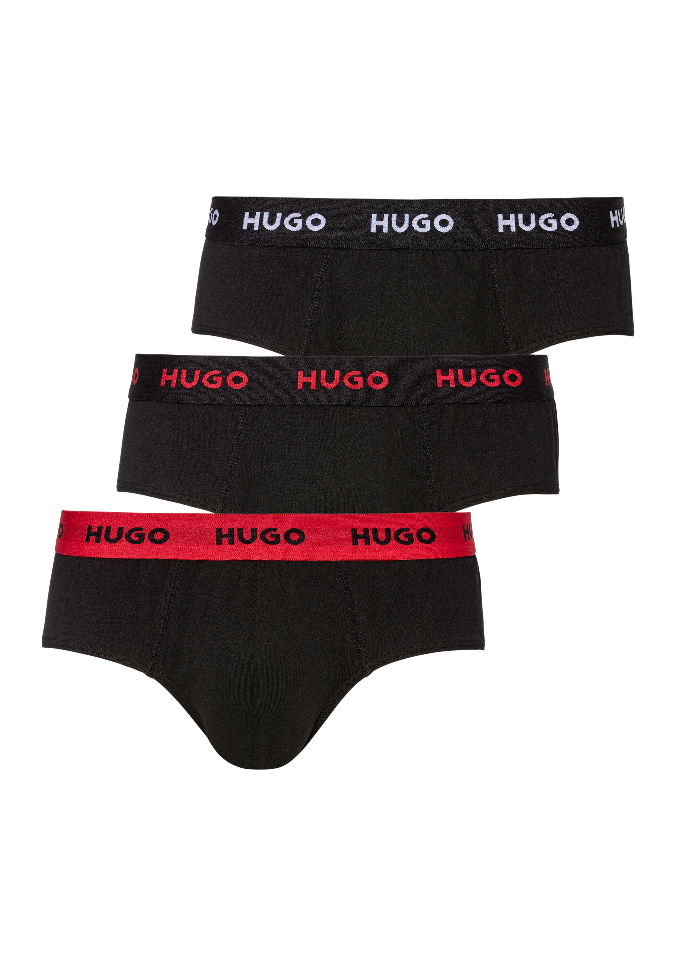 HUGO Underwear Hüftslip »HIPBRIEF TRIPLETPACK«, (Packung), mit elastischem Logobund