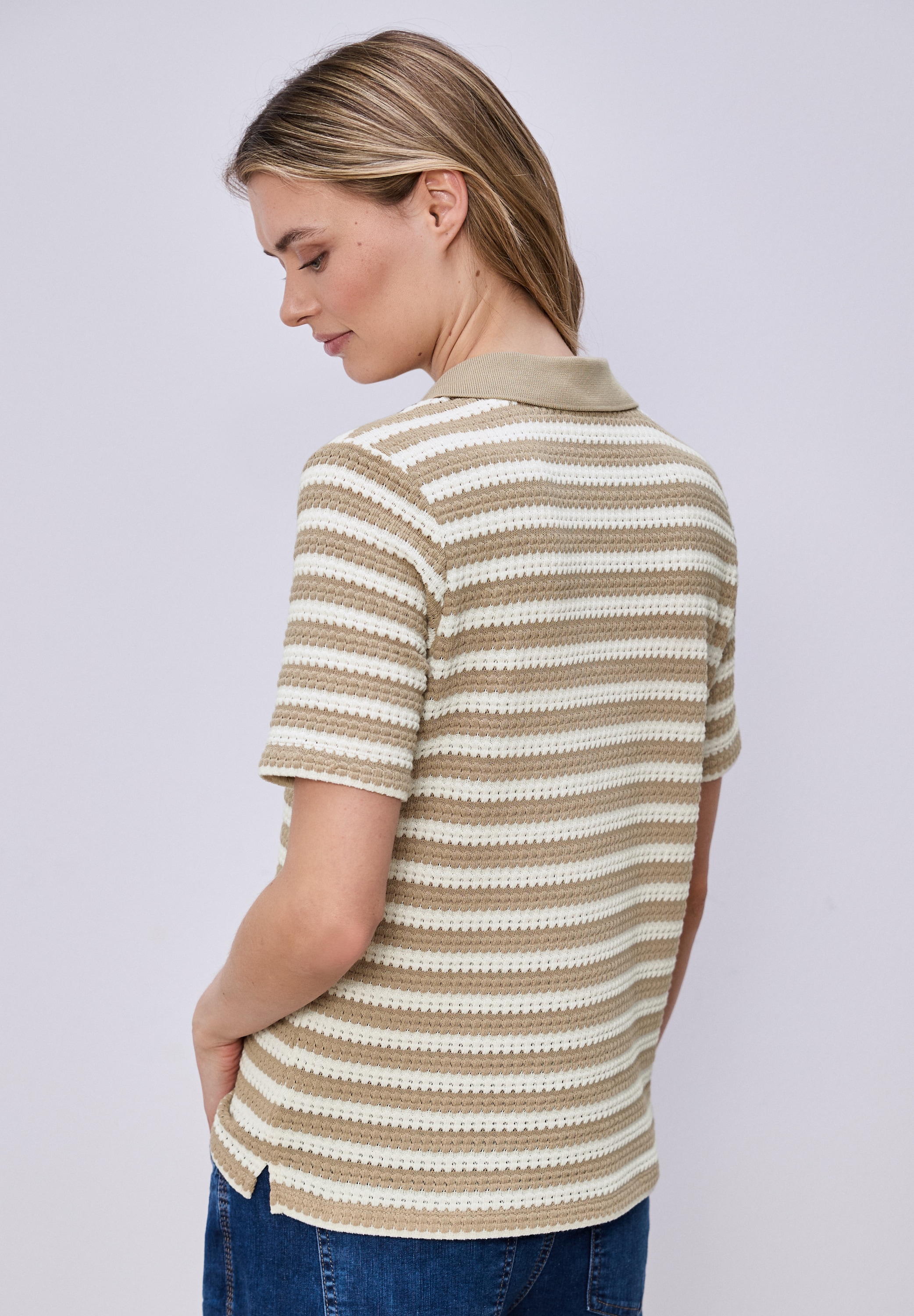 STREET ONE Poloshirt mit Strick-Struktur