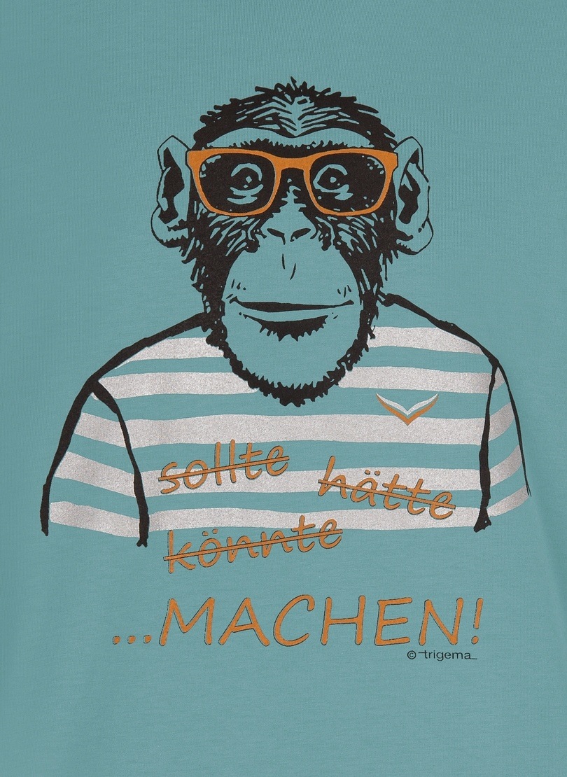 Trigema T-Shirt »TRIGEMA T-Shirt mit für großem | BAUR Affen-Aufdruck« ▷