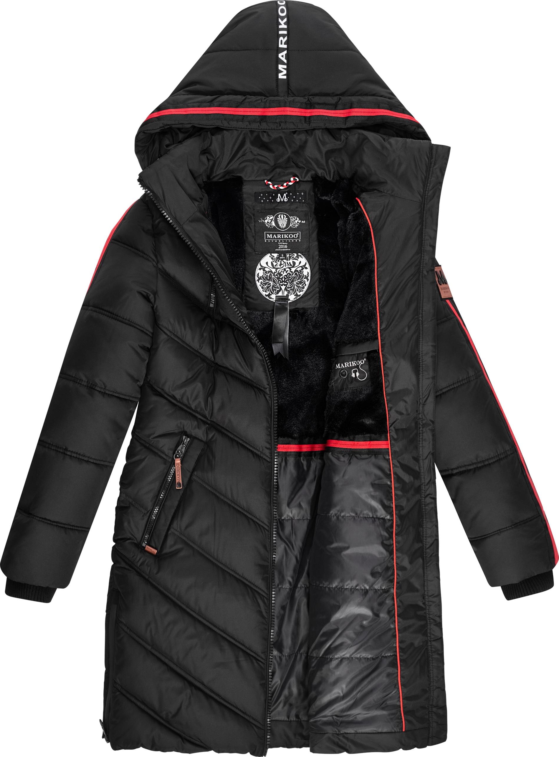 Marikoo Wintermantel »Armasa«, modischer Damen Winter Steppmantel mit Kapuze