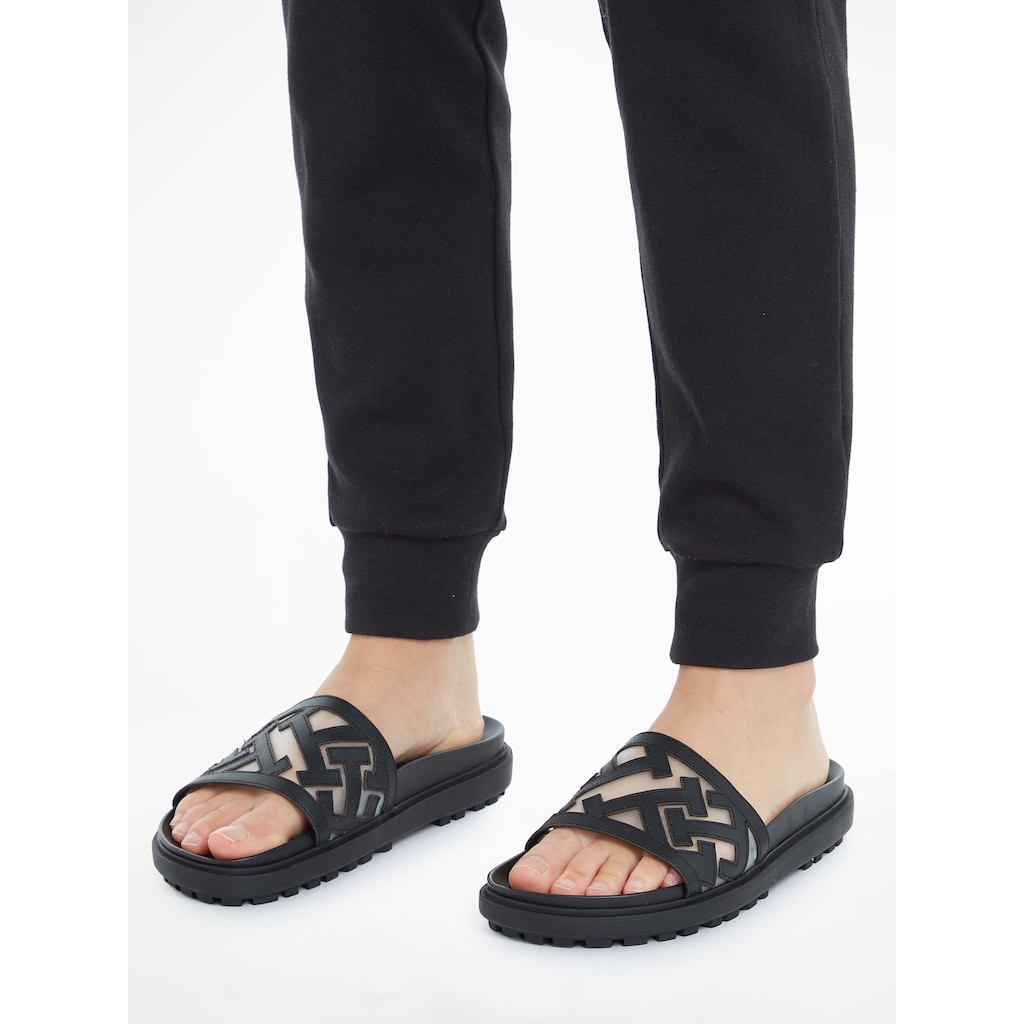 Tommy Hilfiger Pantolette »TH ELEVATED FLAT SANDAL«, mit T-Schriftzügen