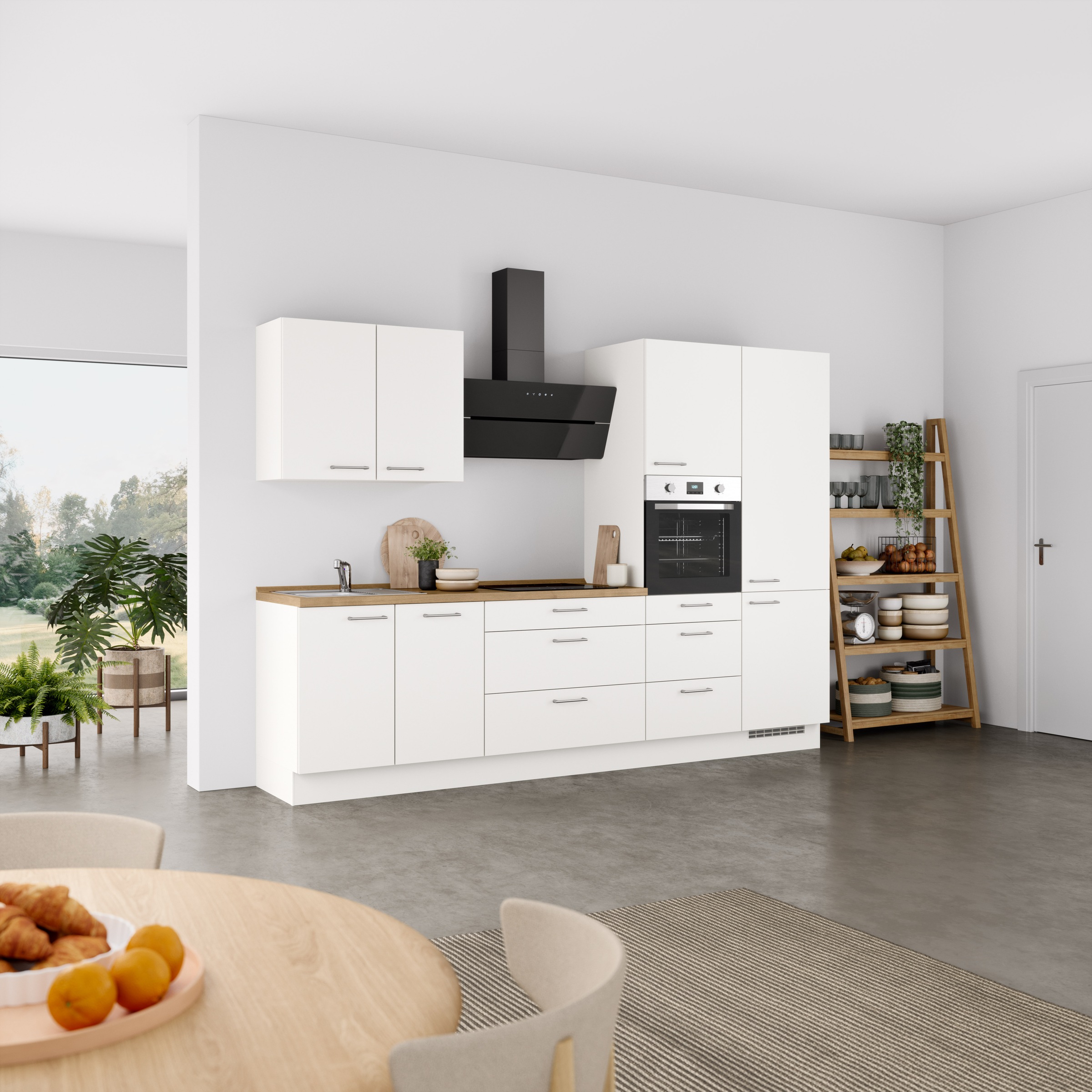nobilia® Küchenzeile »"Laser II"«, vormontiert, Ausrichtung wählbar, Breite 300 cm, wahlw. mit E-Geräten