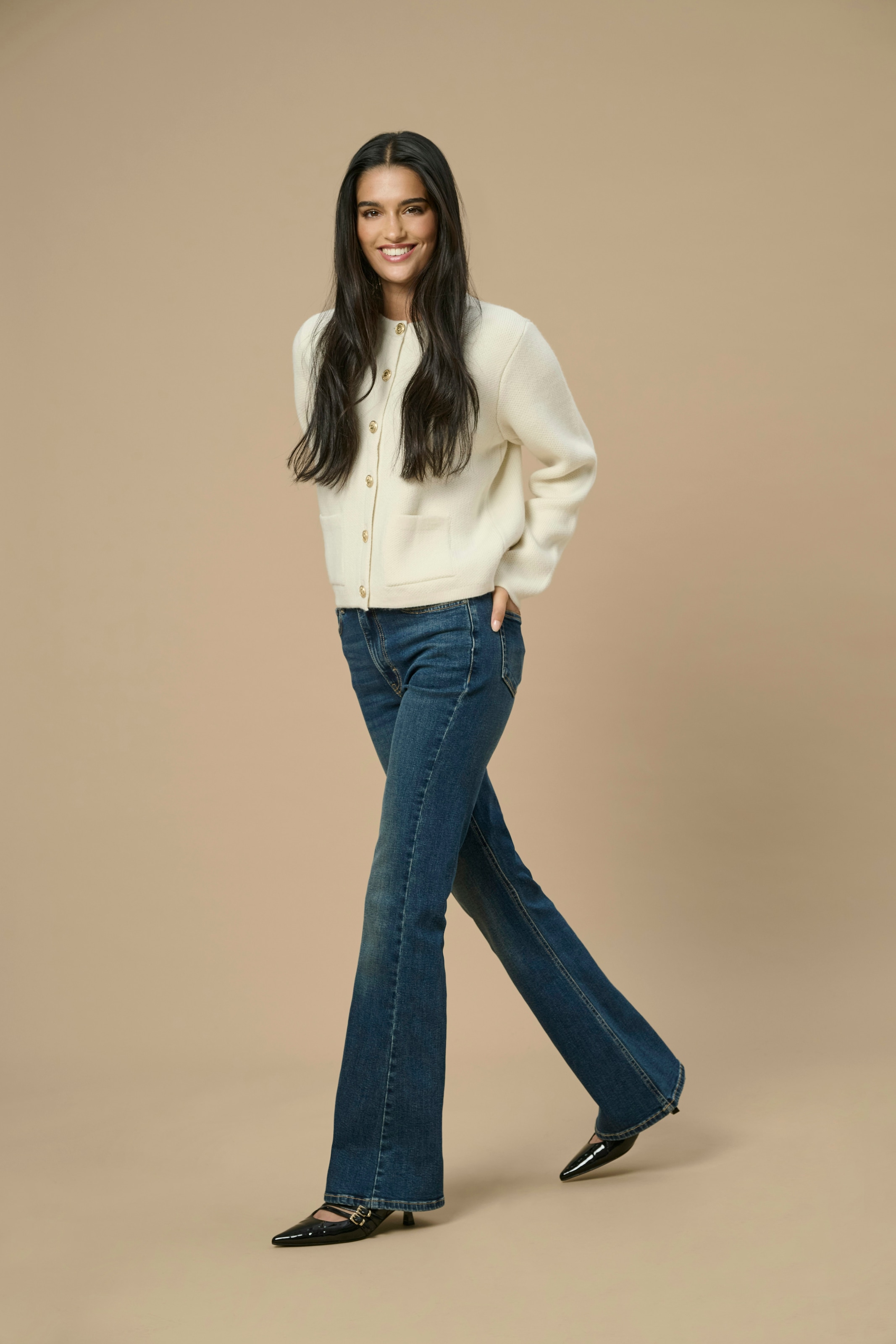 JDY 5-Pocket-Jeans "JDYKATHY HW FLARED JEANS DNM NOOS", mit ausgestelltem B günstig online kaufen