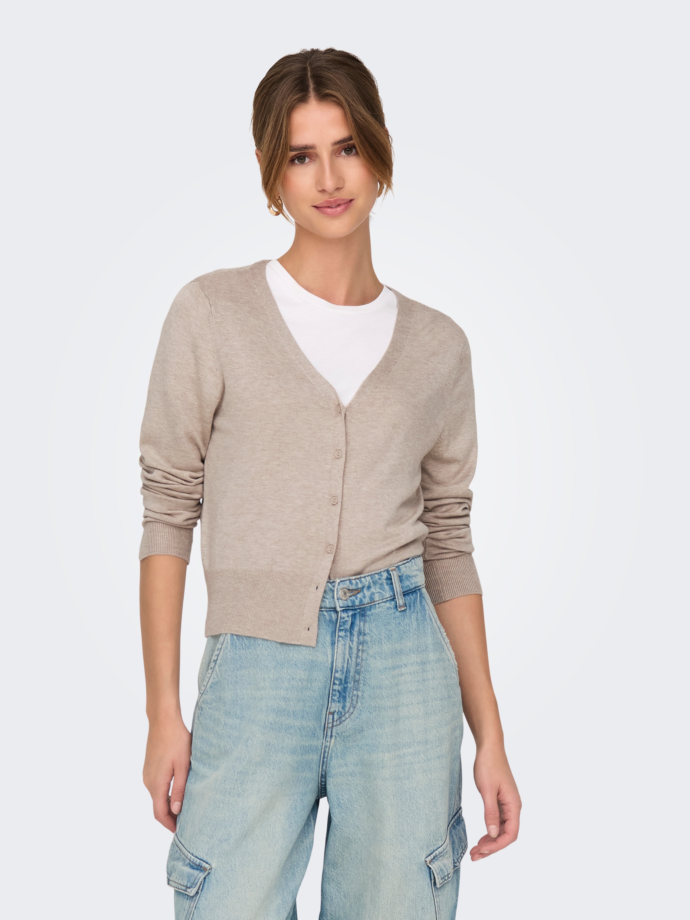 ONLY Strickjacke "ONLVENICE LIFE LS VNECK CARDI KNT NOOS" günstig online kaufen