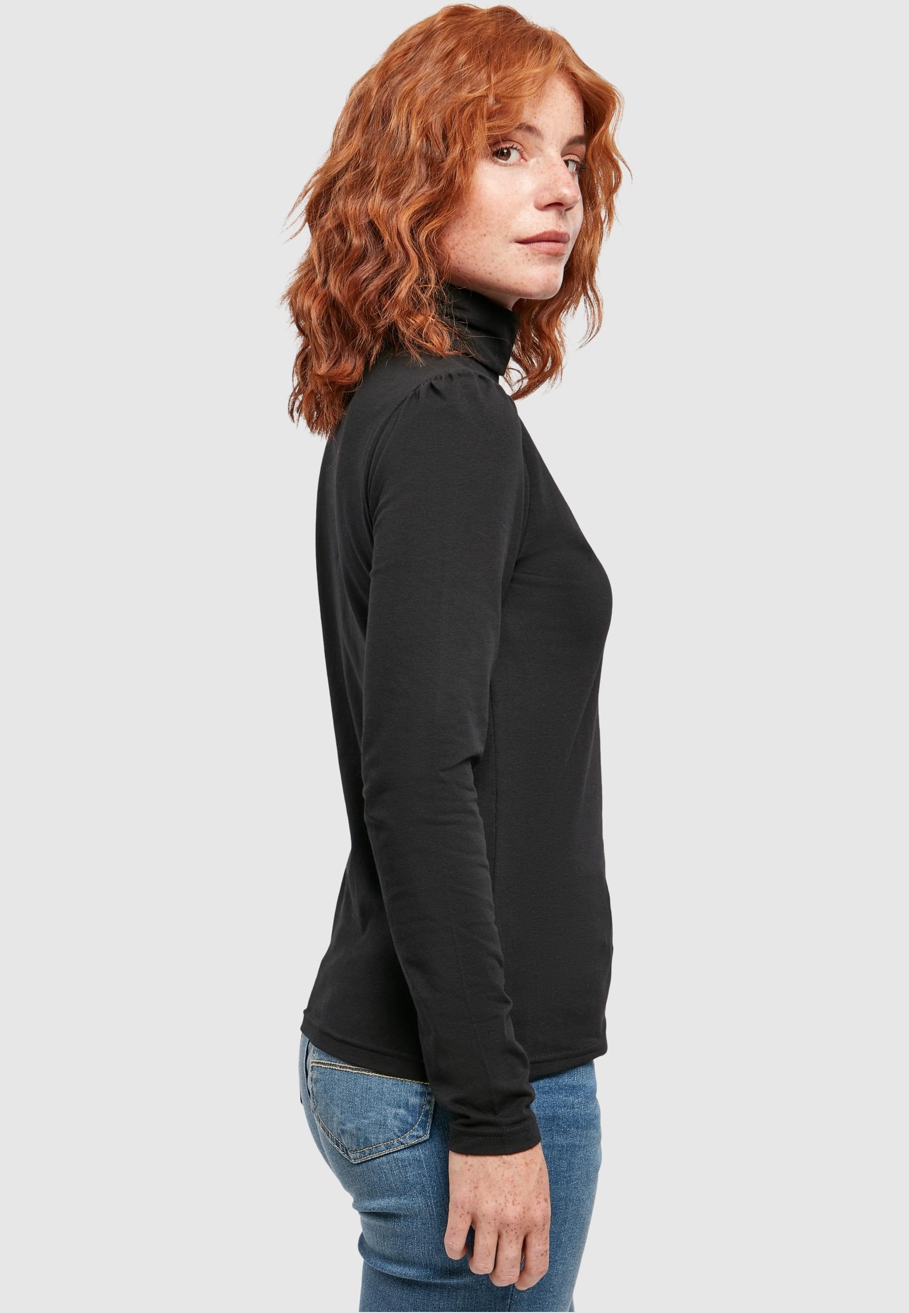 URBAN CLASSICS Langarmshirt »Urban Classics Damen Ladies Puffer Sleeve Turtleneck L/S«, (1 tlg.)