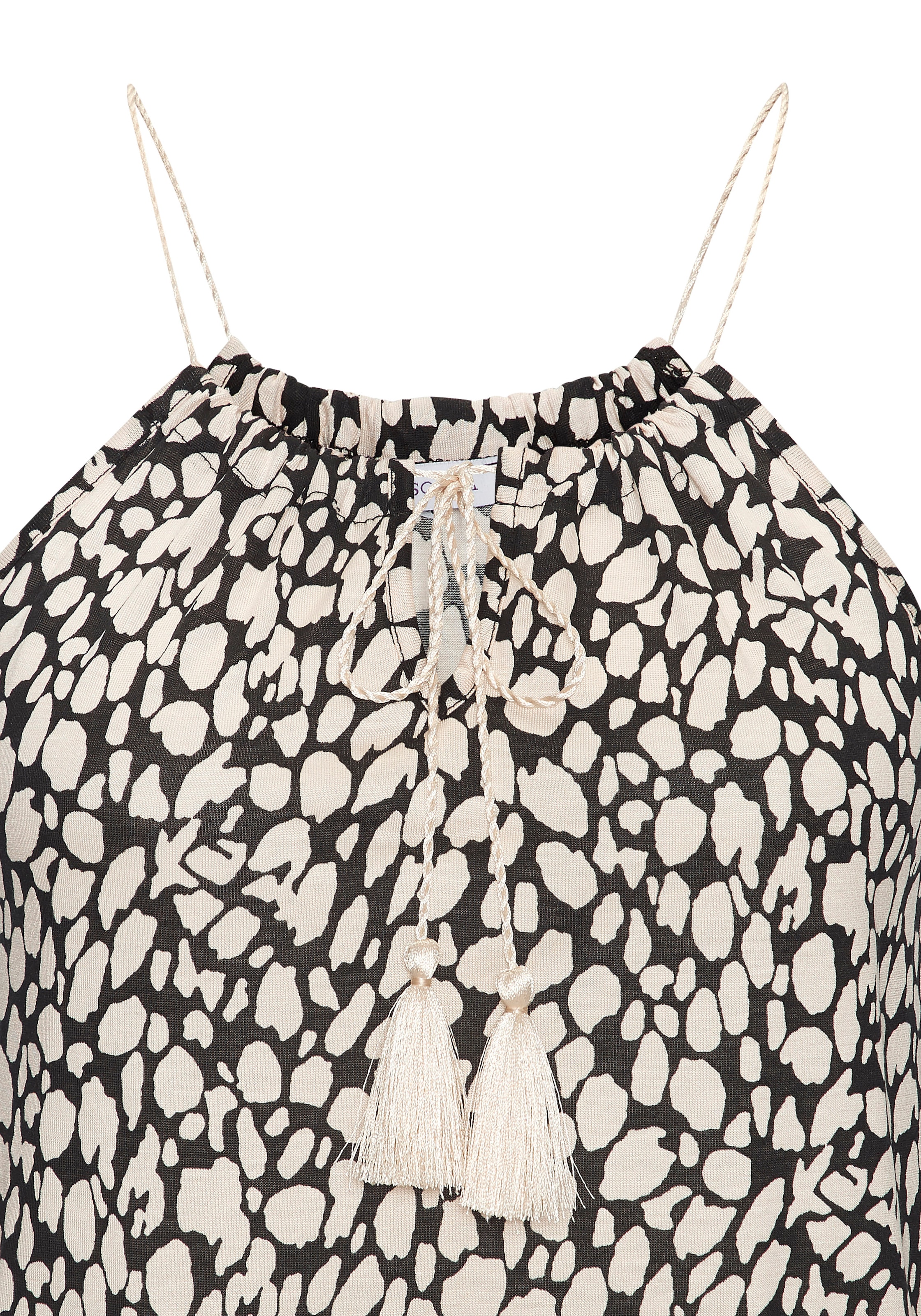 LASCANA Strandtop, mit Allover-Print und Kordelträgern