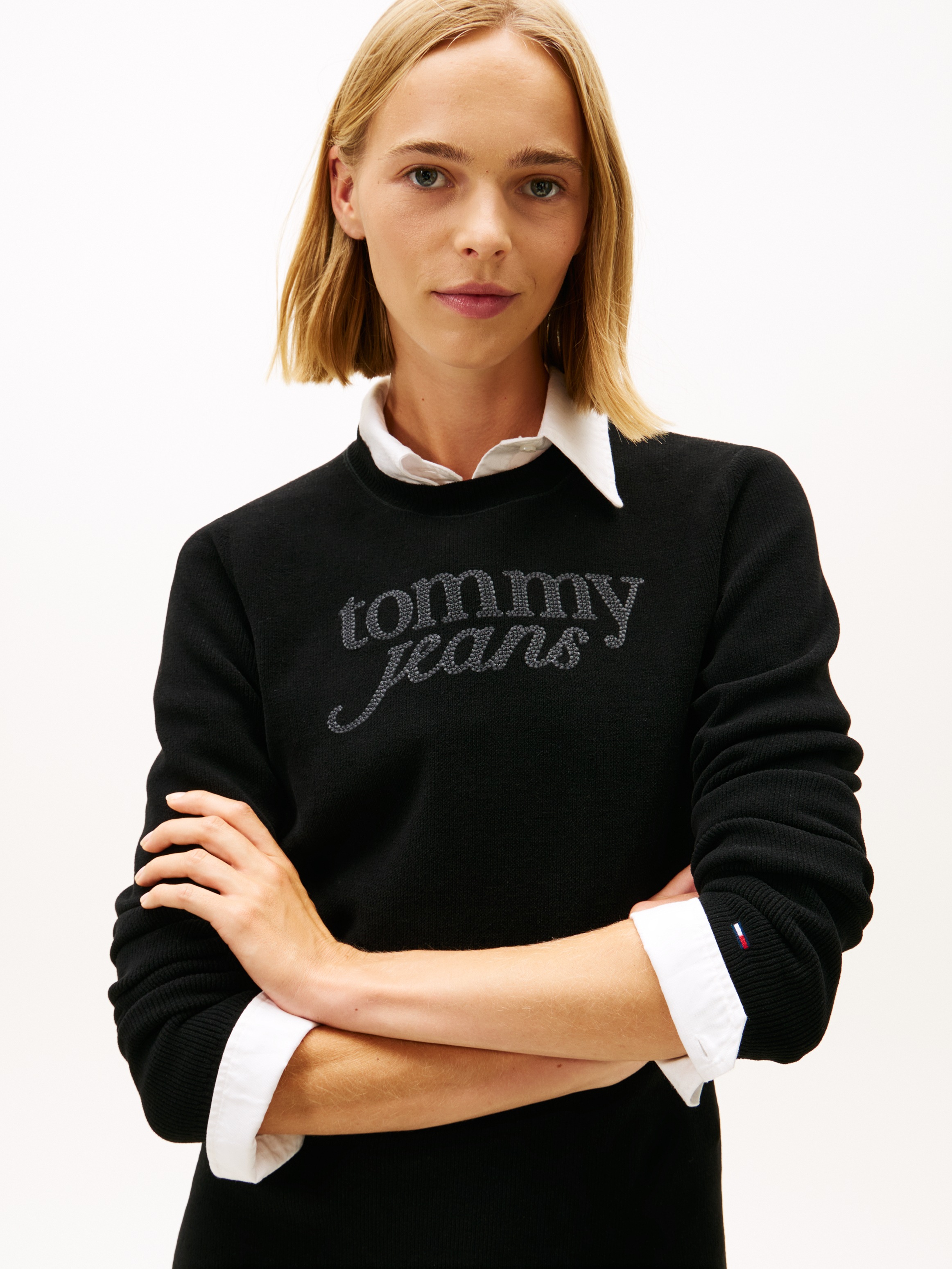 Thumbnail - Tommy Jeans Sweatkleid "TJW MINI SCRIPT SWEATER DRESS"