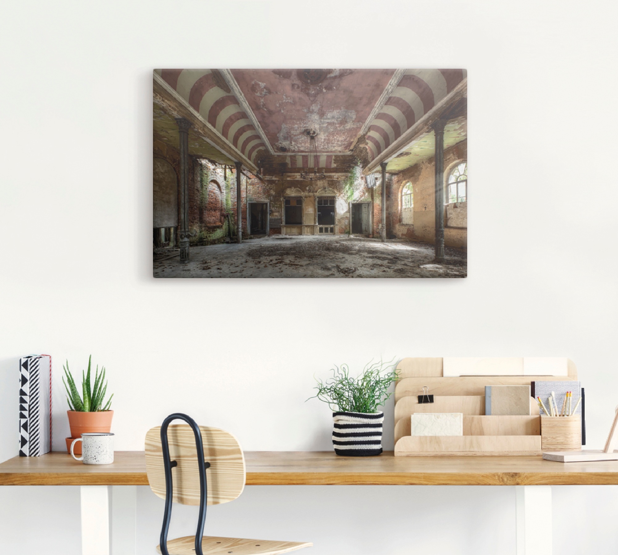 Artland Wandbild "Verlassener Ort - Ballsaal" Gebäude 1 Stk. tlg. auf Holzr günstig online kaufen