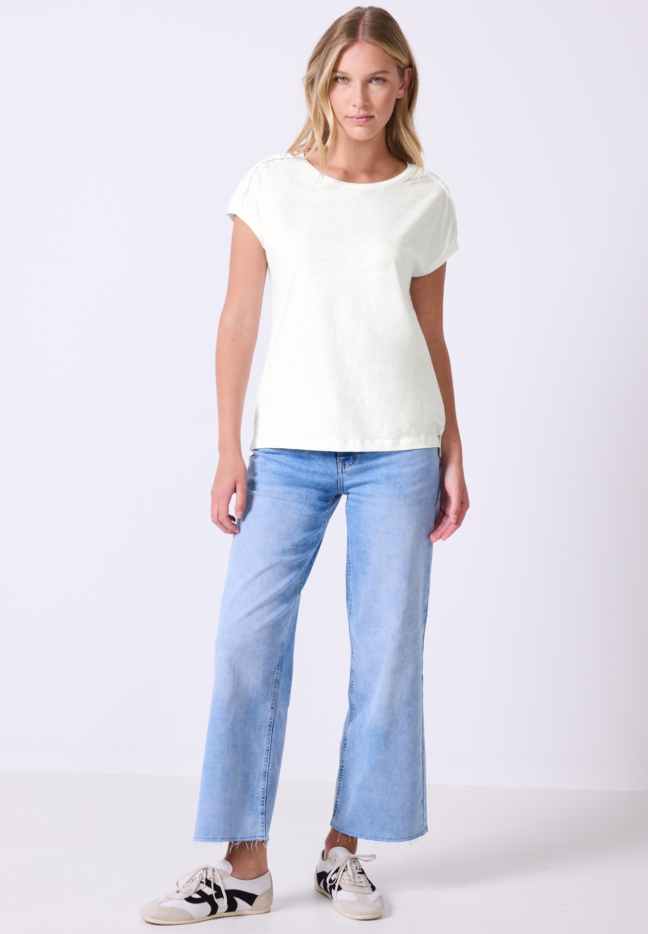 STREET ONE STUDIO T-Shirt, aus elastischem Materialmix