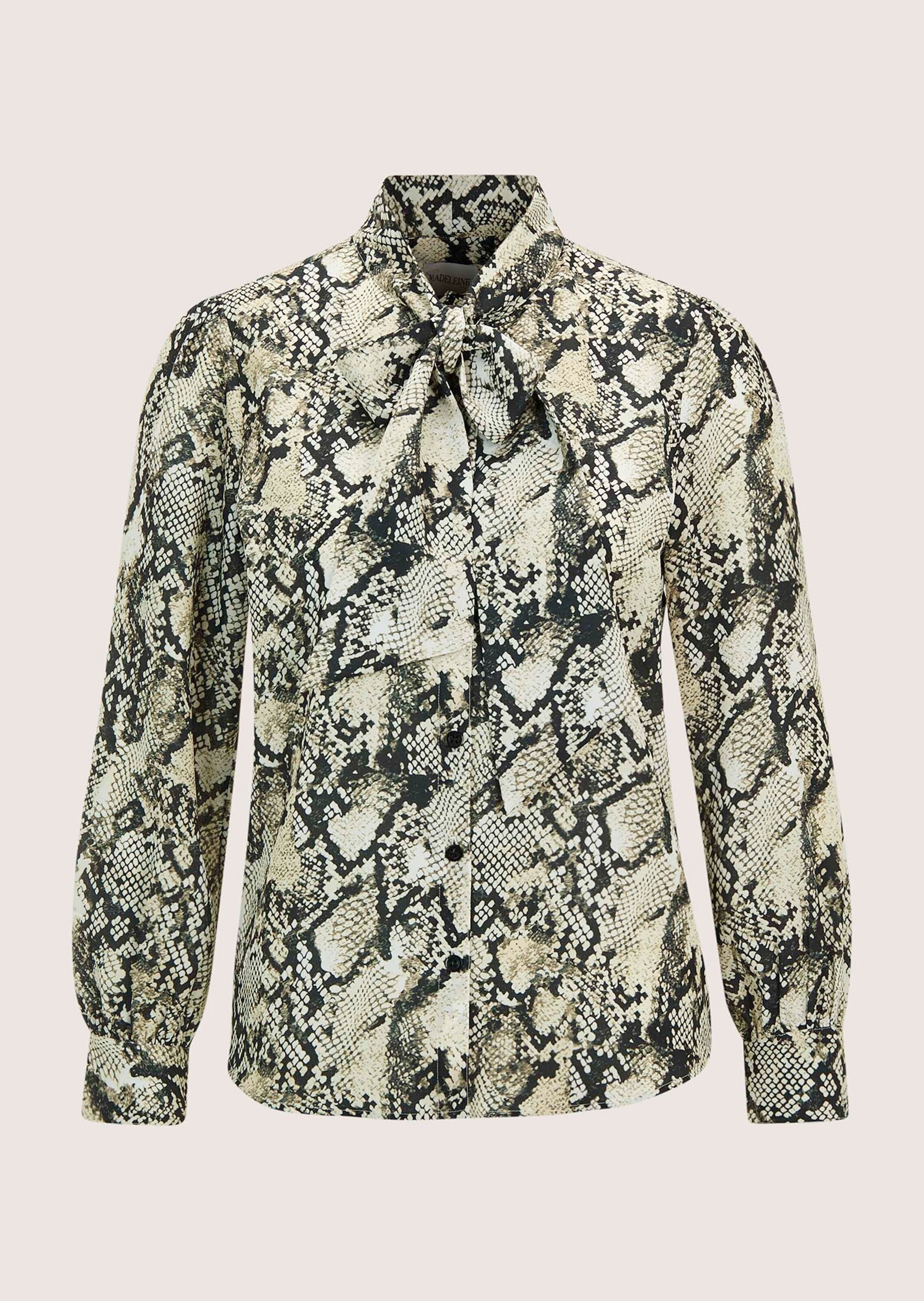 MADELEINE Langarmbluse "Bluse Elegante Bluse mit Animal-Print" Bluse mit Sc günstig online kaufen