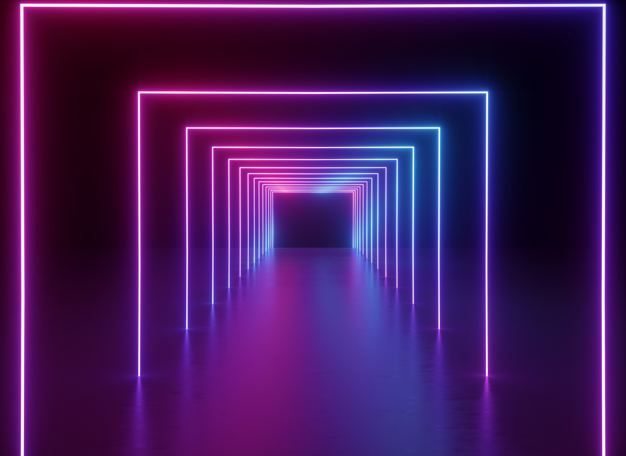 A.S. Création Vliestapete »Fototapete Neon Tunnel Pink Blau Futuristisches« matt strukturiert