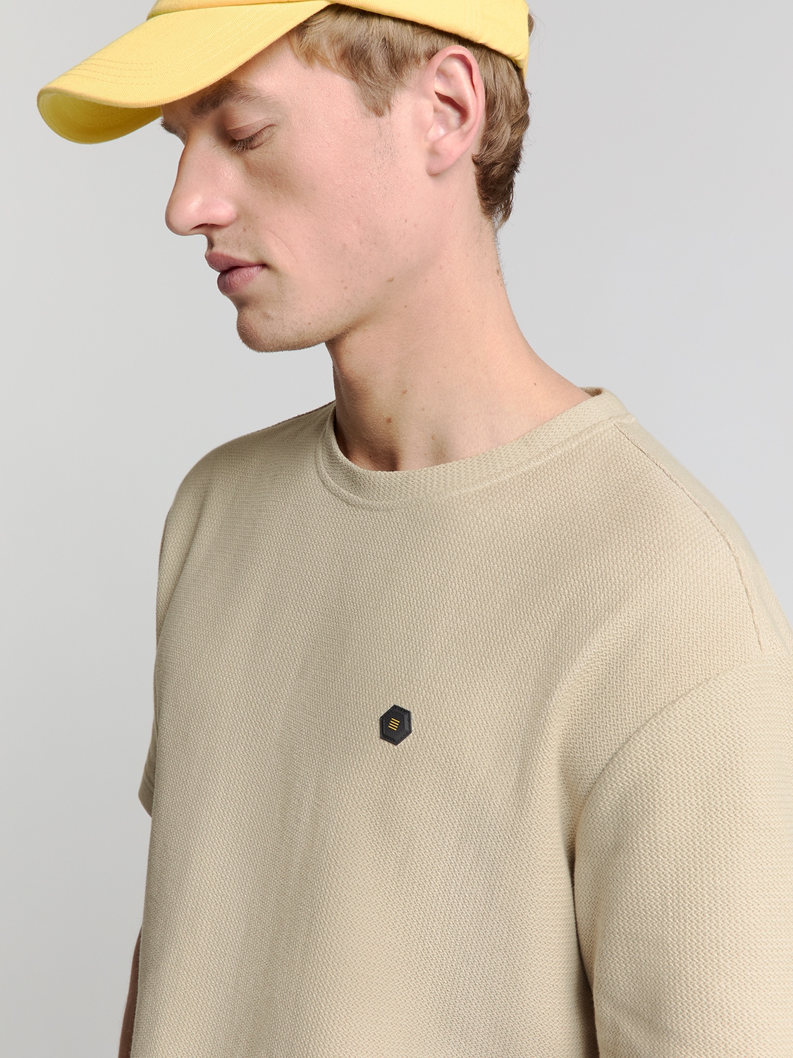 NO EXCESS T-Shirt »No Excess Jacquard crewneck t-shirt«