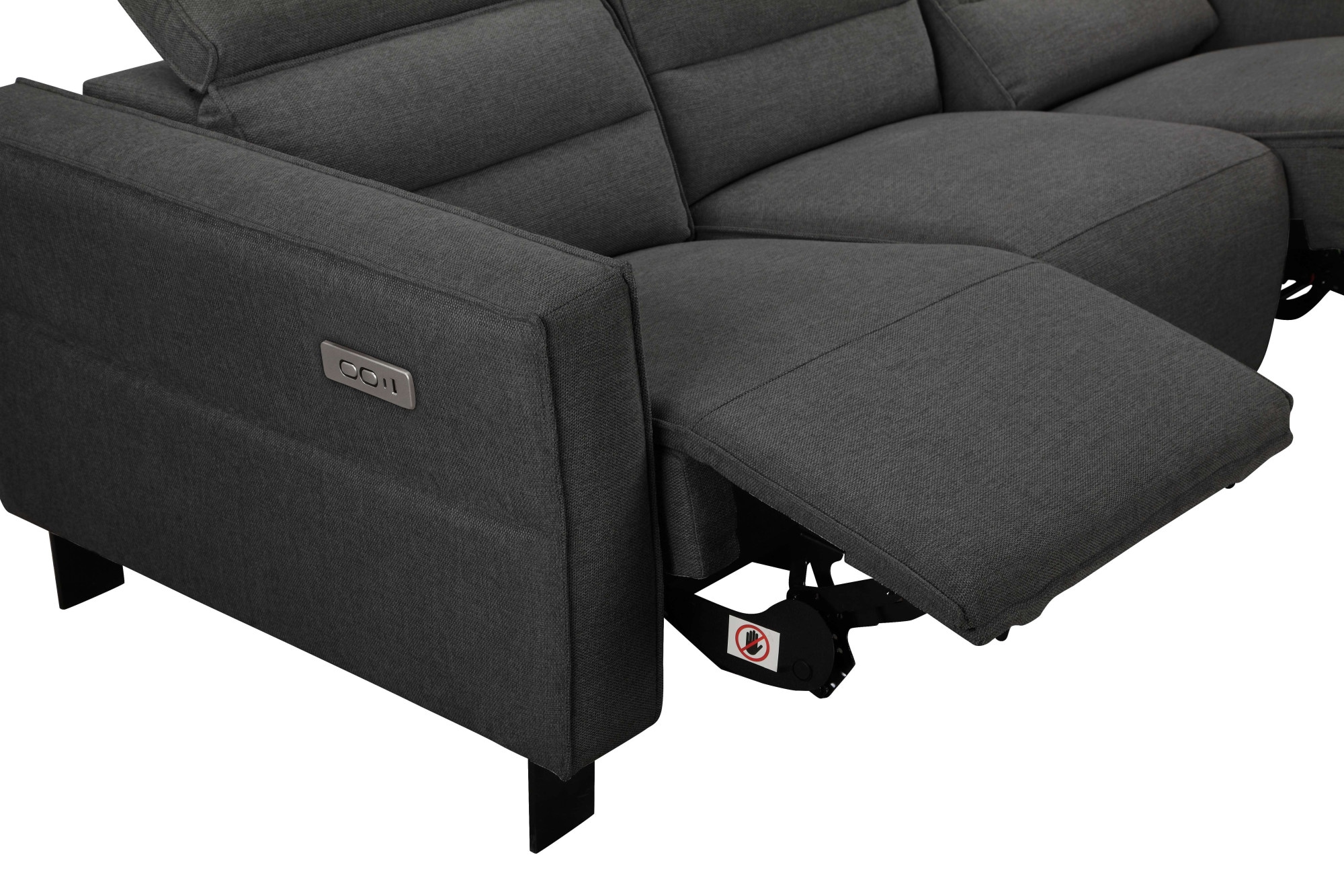 Places of Style 3-Sitzer »Carpari, 224cm, manuelle od. elektrische Relaxfunktion in 2 Sitzen«, mit USB-A/C, Kopfteilverstellung, Echtleder, Kunstleder, Webstoff