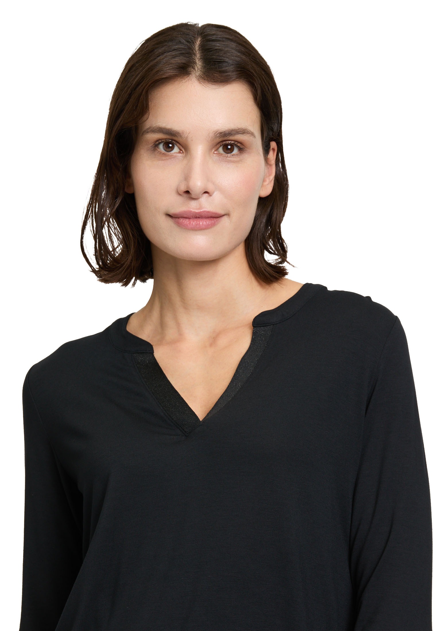 Betty Barclay Kurzarmshirt »Betty Barclay Damen Blusenshirt mit Kragen«, (1 tlg.), Aufgesteppte Bänder