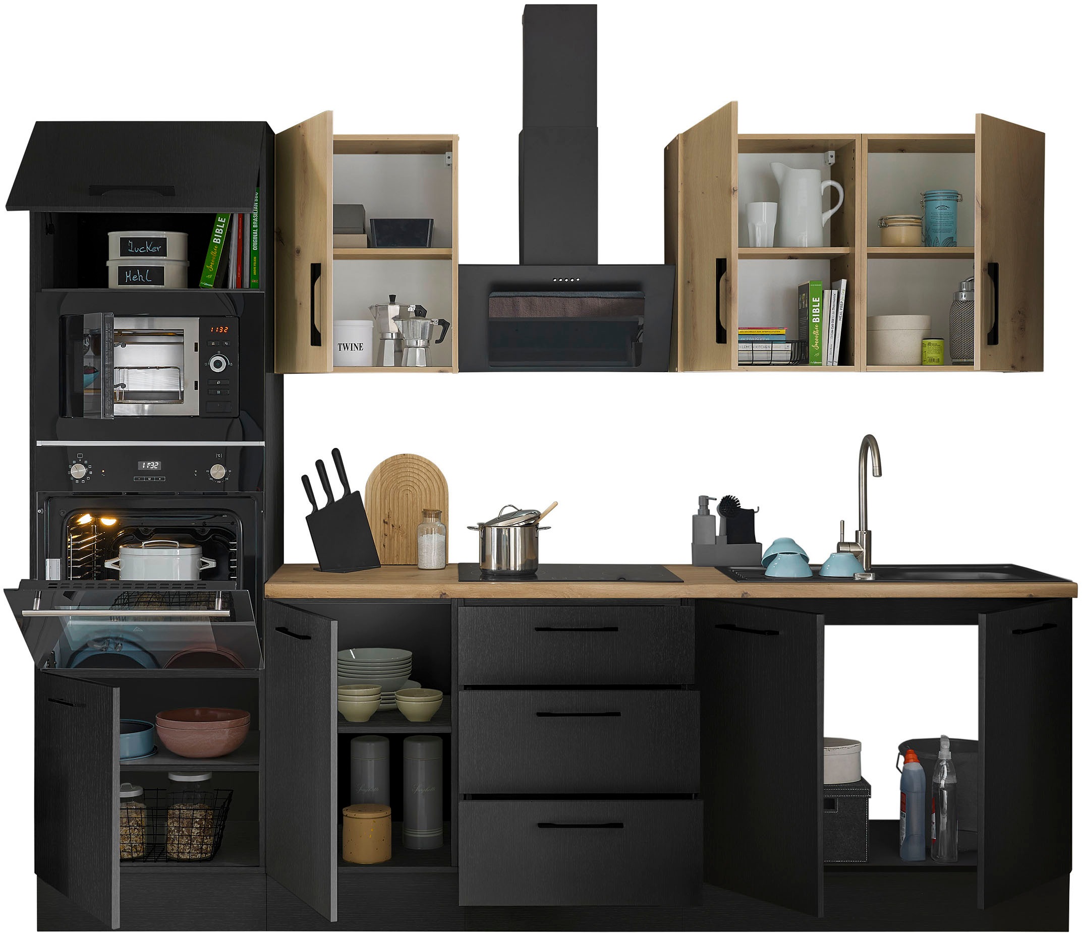 BASIC by Balculina Küchenzeile »Turin«, Breite 270 cm, wahlweise mit E-Geräten
