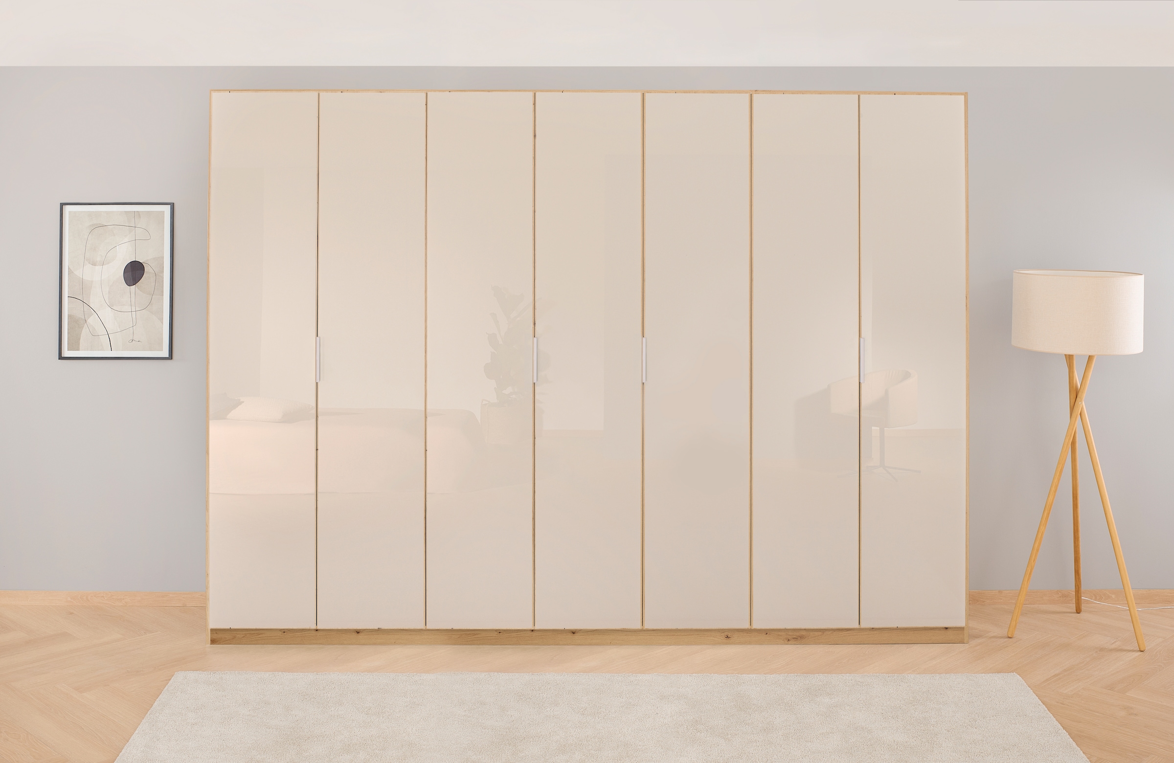 OTTO home "Mehrzweckschrank Aktenschrank Möbel Mietswohnung Schlafzimmer KOLUNA" Breiten 181/226/271/315 cm Höhen 210/229 cm, hochwertige Glas-Front, inkl. 2 Innenschubladen sowie extra Einlegeböden MADE IN GERMANY