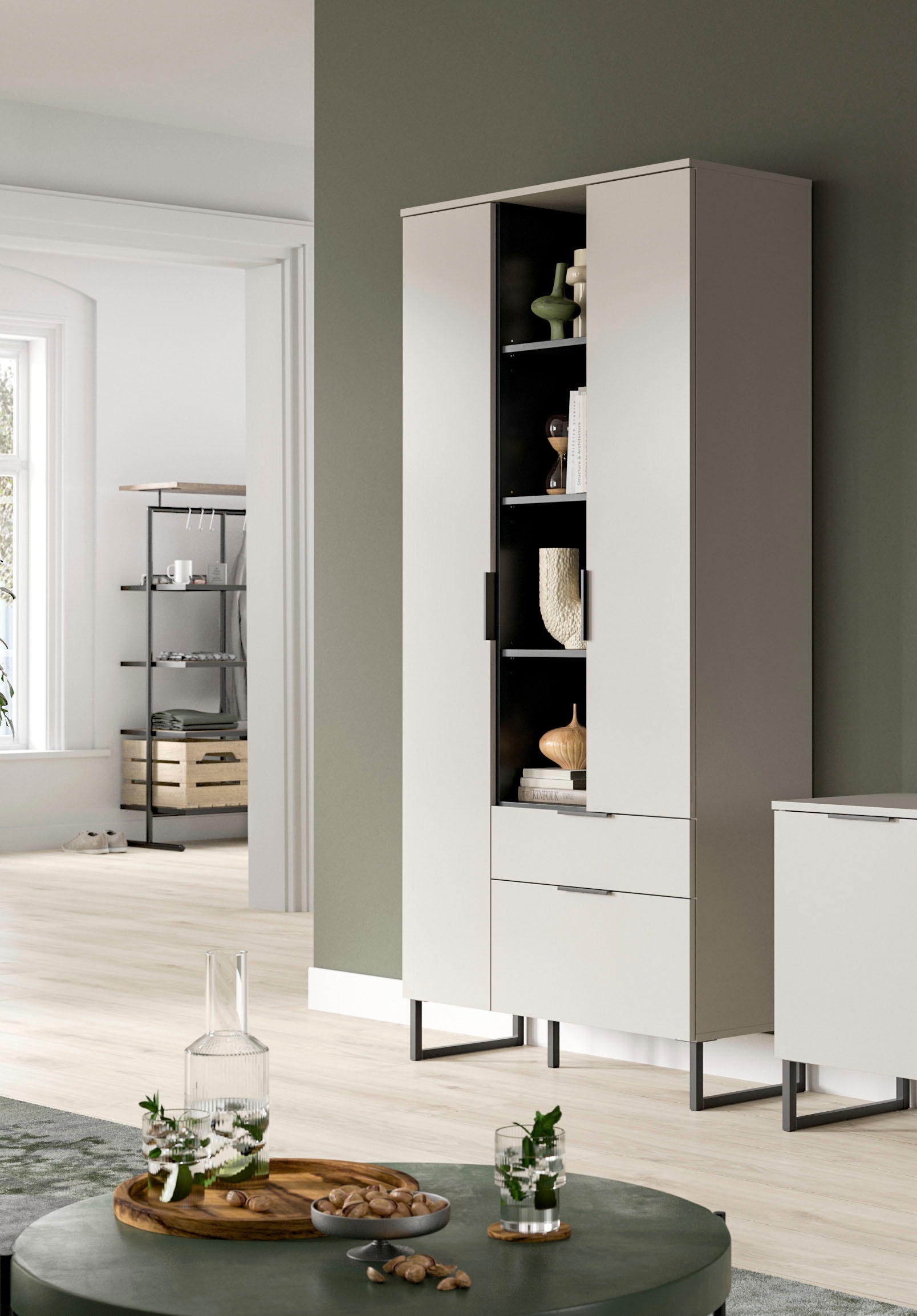 INOSIGN Mehrzweckschrank »Adio, Stauraumtype, 90 cm Breite«, (1 St.), Adio, Stauraumtype, Kashmir NB, 4 offene Fächer, 2 Türen, 1 Klappe